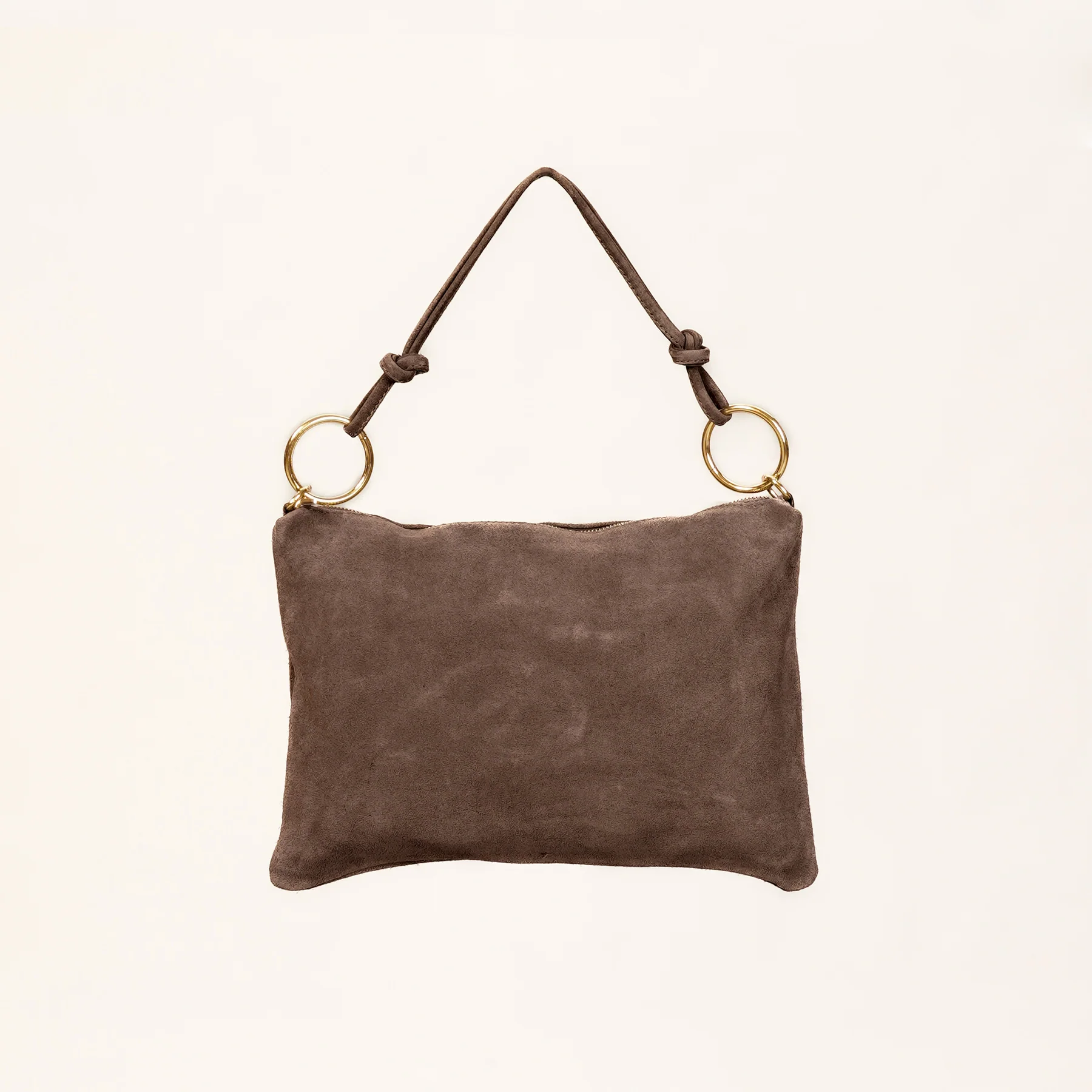 W by Whitemood-Borsa a spalla in pelle scamosciato - moro