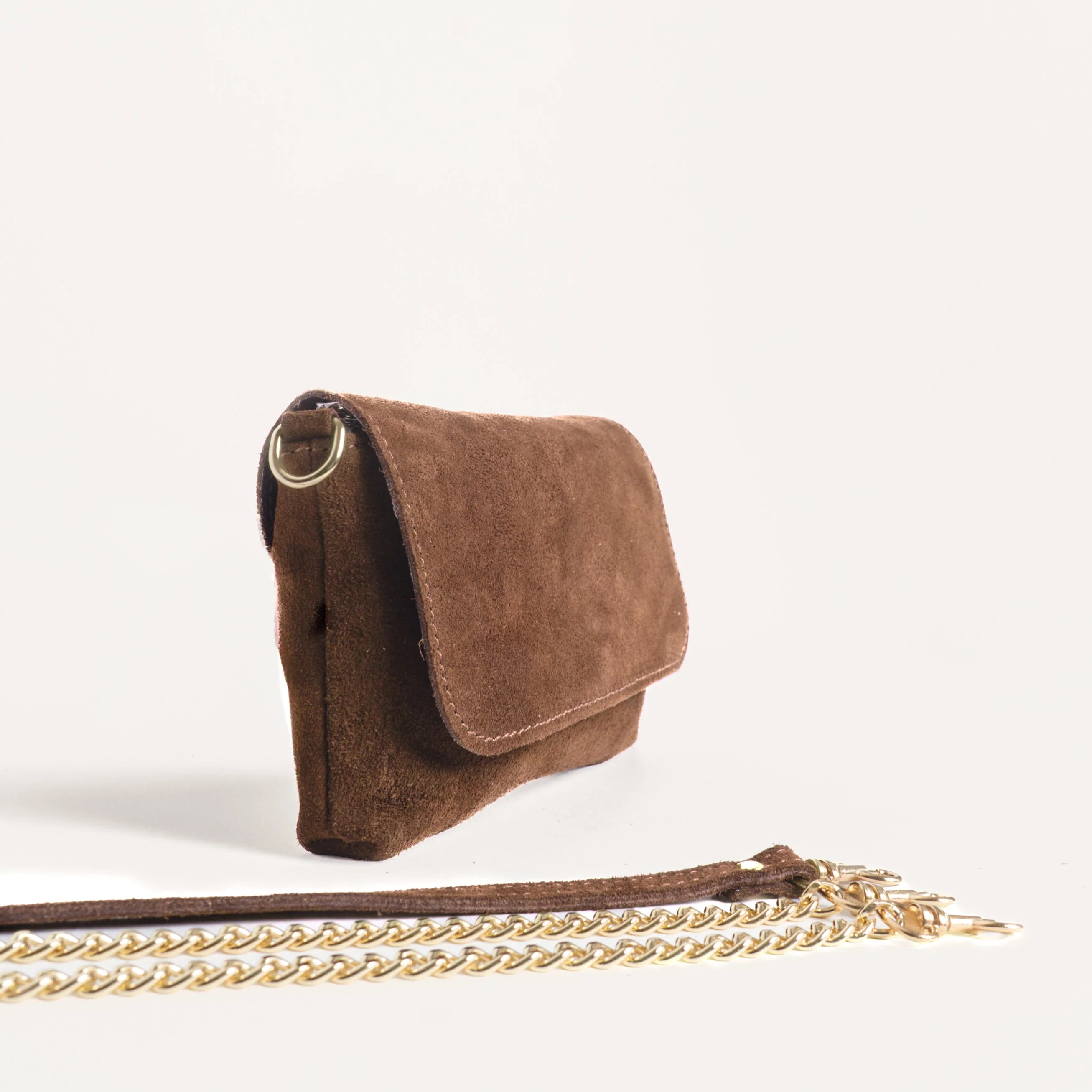 W by white mood-Pochette genuine leather scamoscia - taupe - Image 3