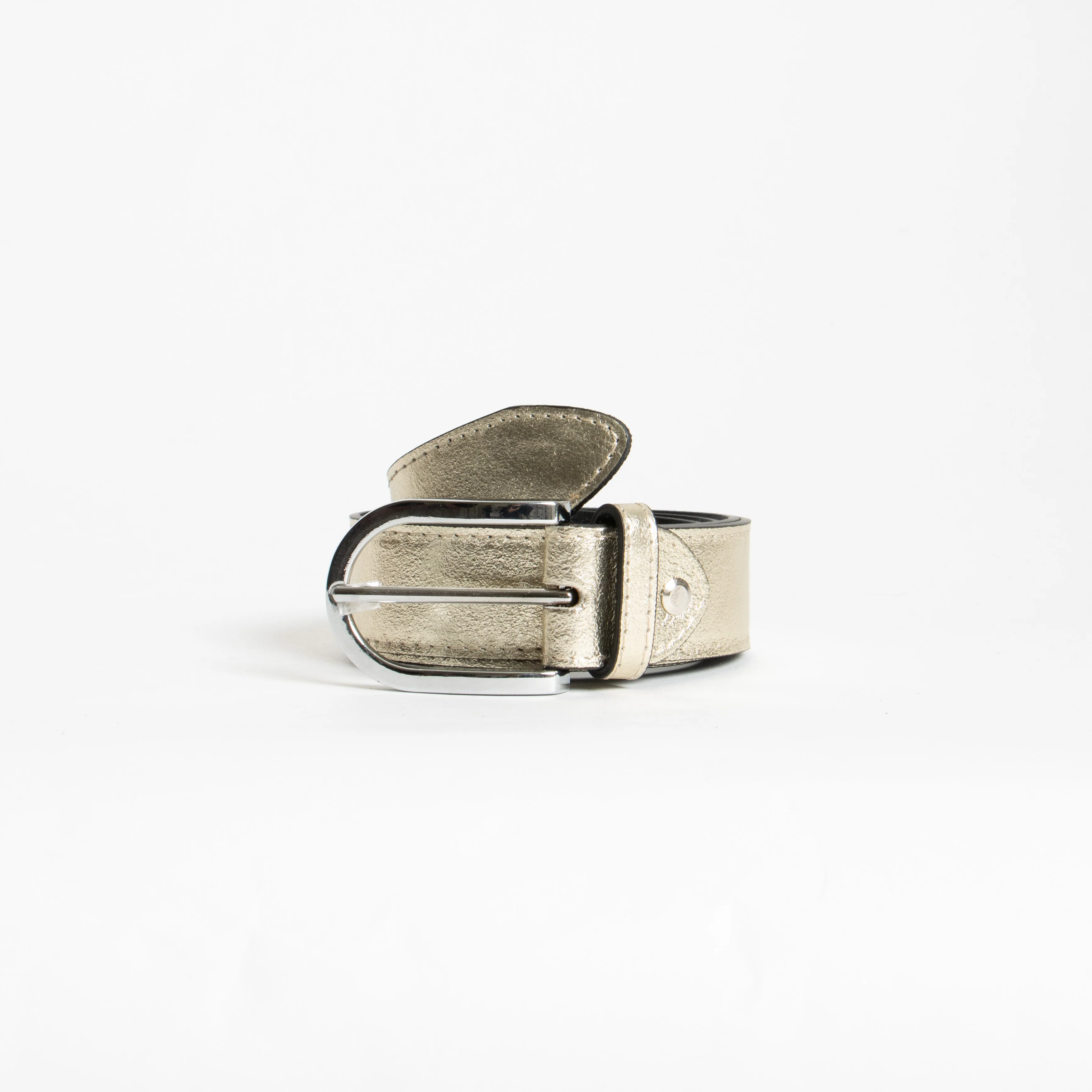 W by Whitemood-Cintura genuine leather - laminata gold