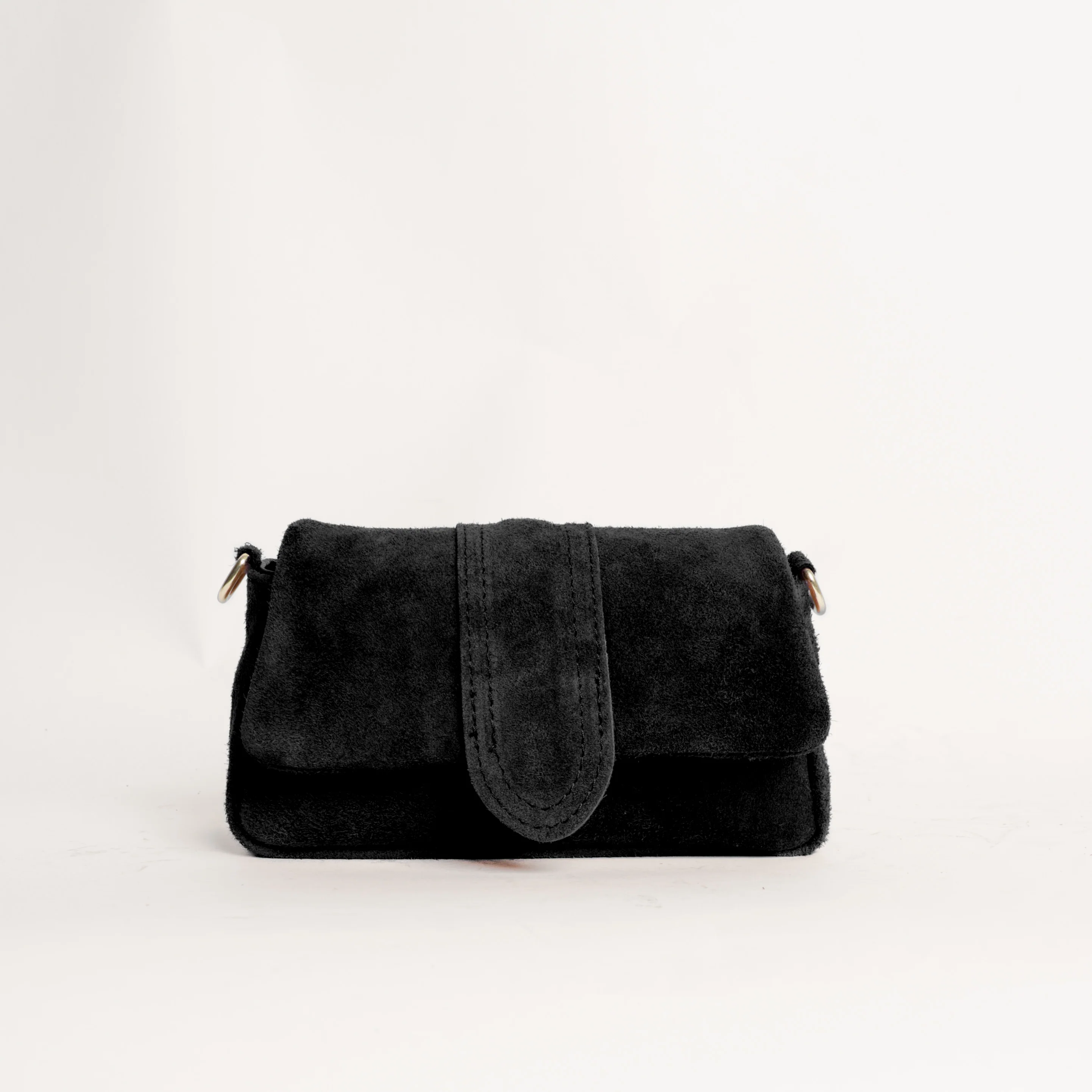 W by whitemood- Mini bag in pelle scamosciata - Nero