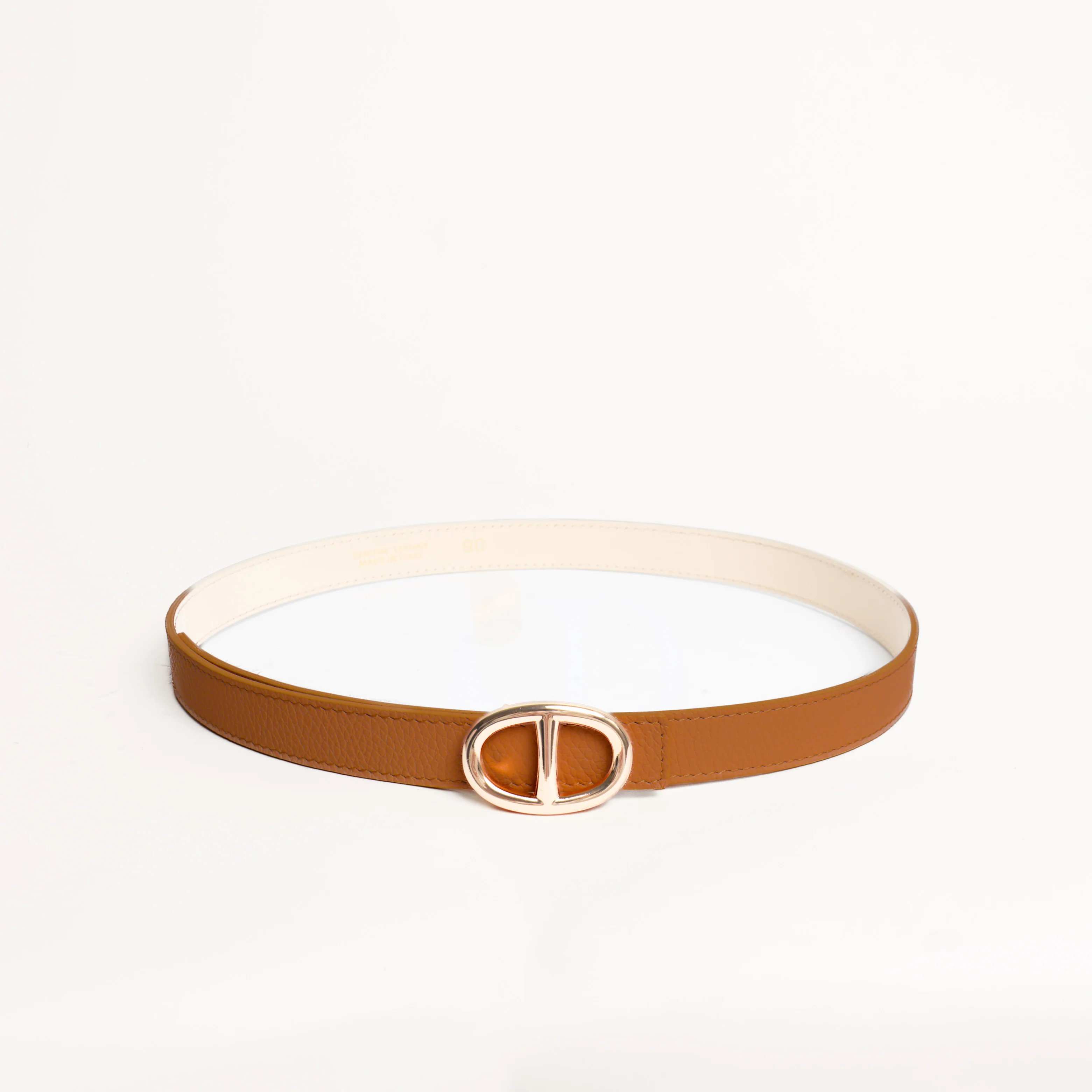 W by Whitemood-Cintura fibbia ovale in pelle - cuoio - Image 2