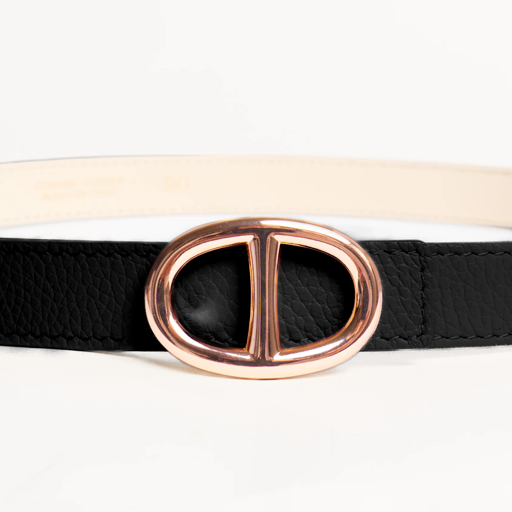 W by Whitemood-Cintura fibbia ovale in pelle - Nero - Image 3