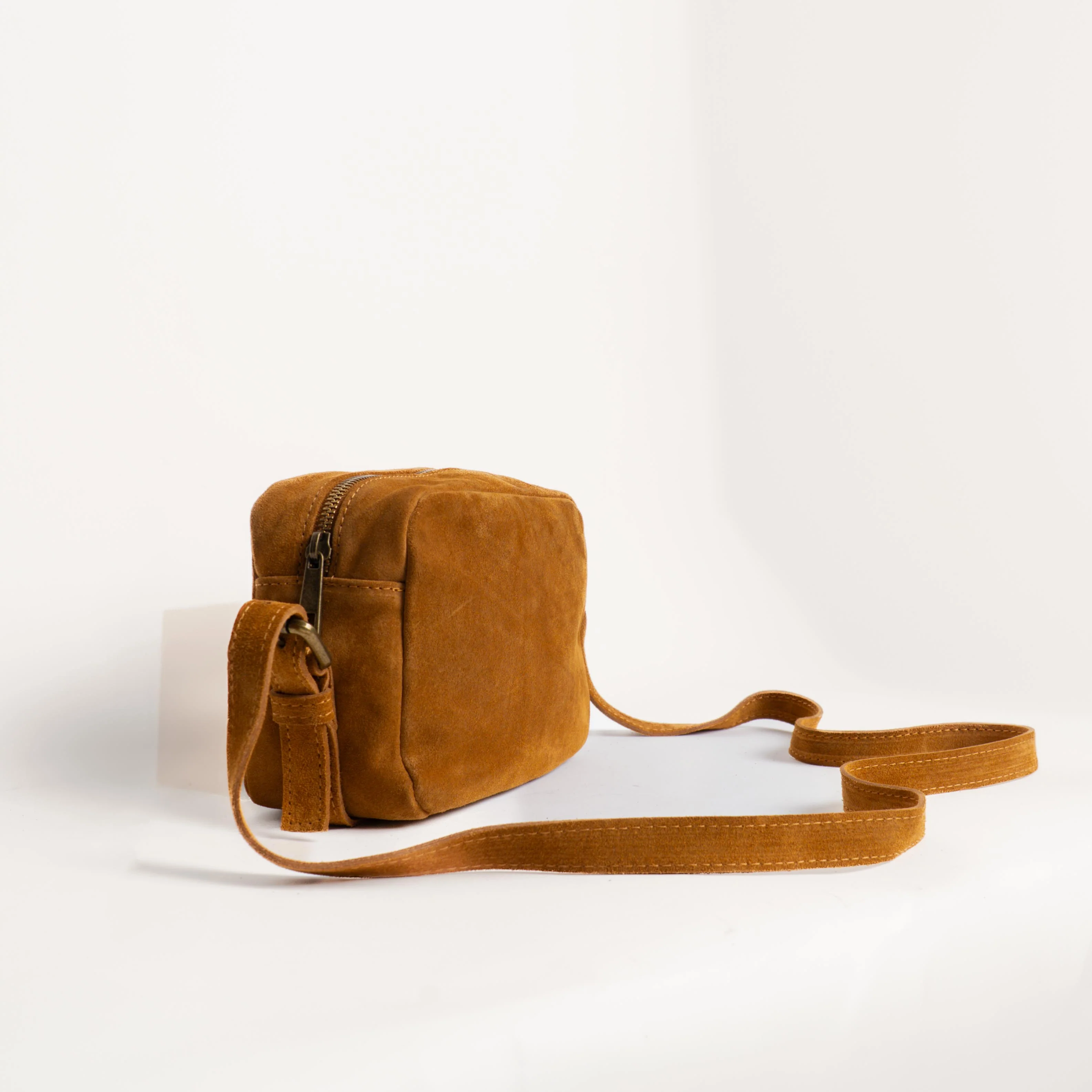 Zeroassoluto-Borsa tracolla top grain leather scamosciata - miele - Image 2
