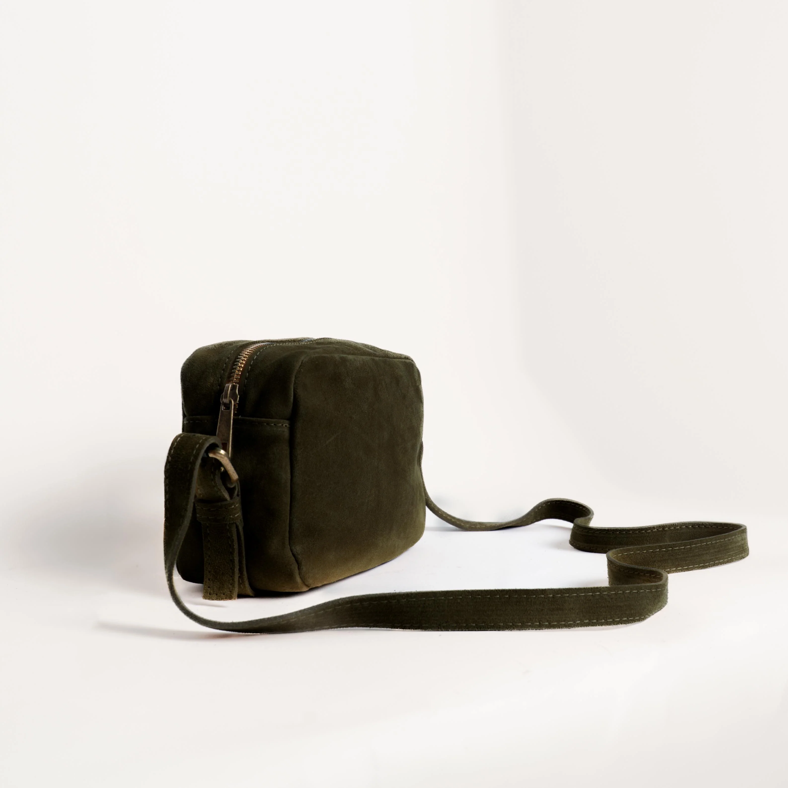 Zeroassoluto-Borsa tracolla top grain leather scamosciata - militare - Image 2