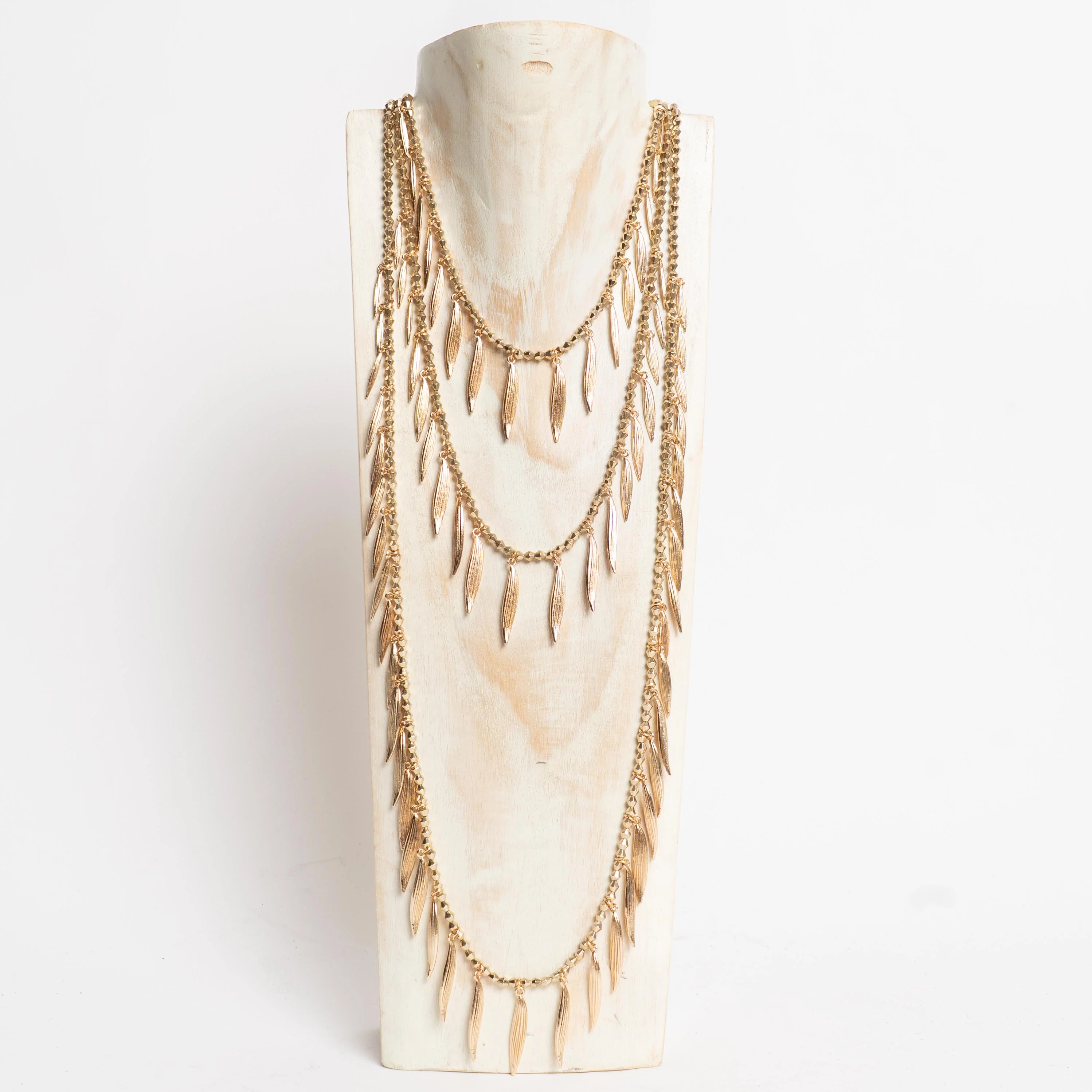 W by Whitemood-Collana ciondoli foglie - gold