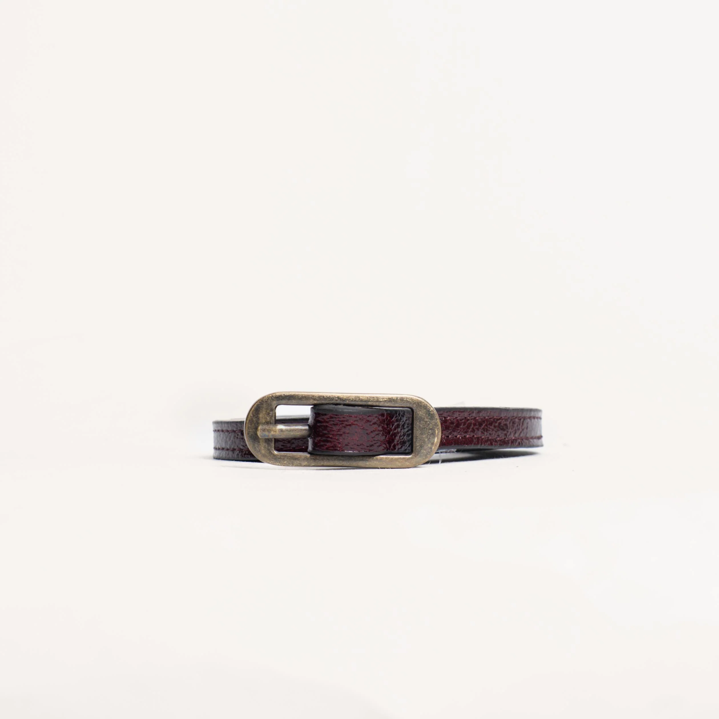 Zeroassoluto-Cintura fina genuine leather high quality - Bordeaux