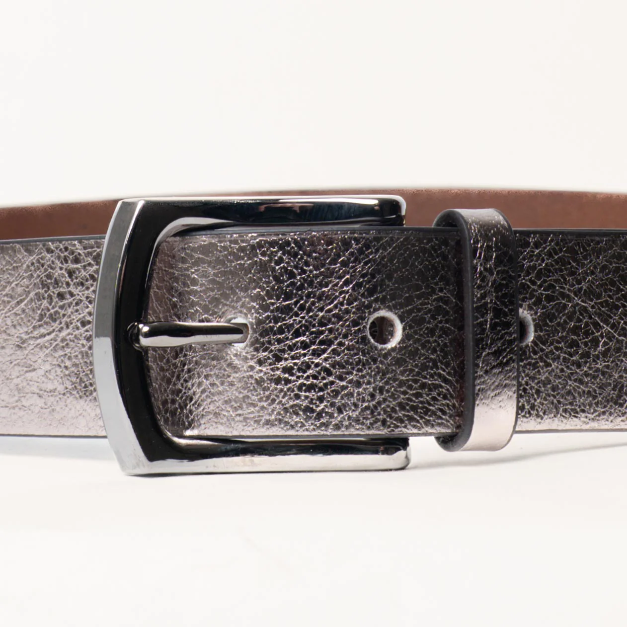 Zeroassoluto-Cintura laminata genuine leather high quality - platino - Image 3
