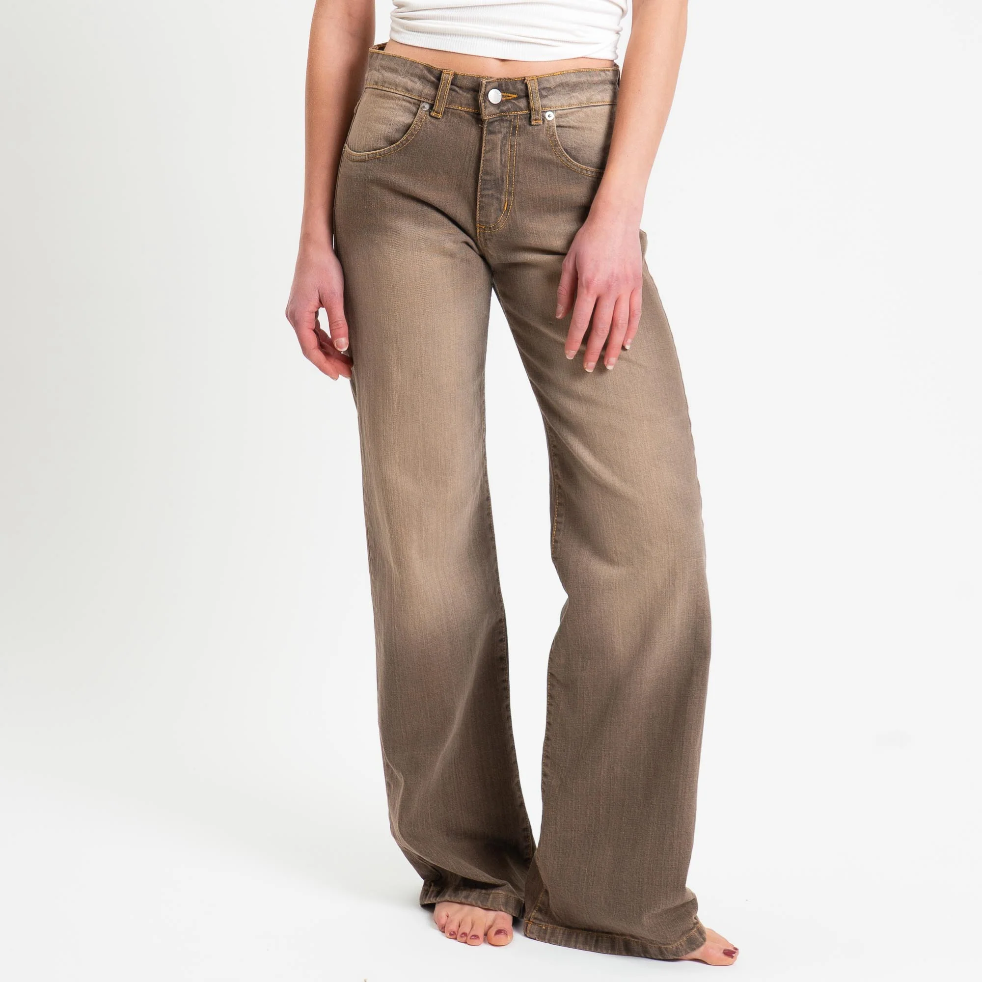 Zeroassoluto-Jeans ENEA straight fit stone washed - moka - Image 4