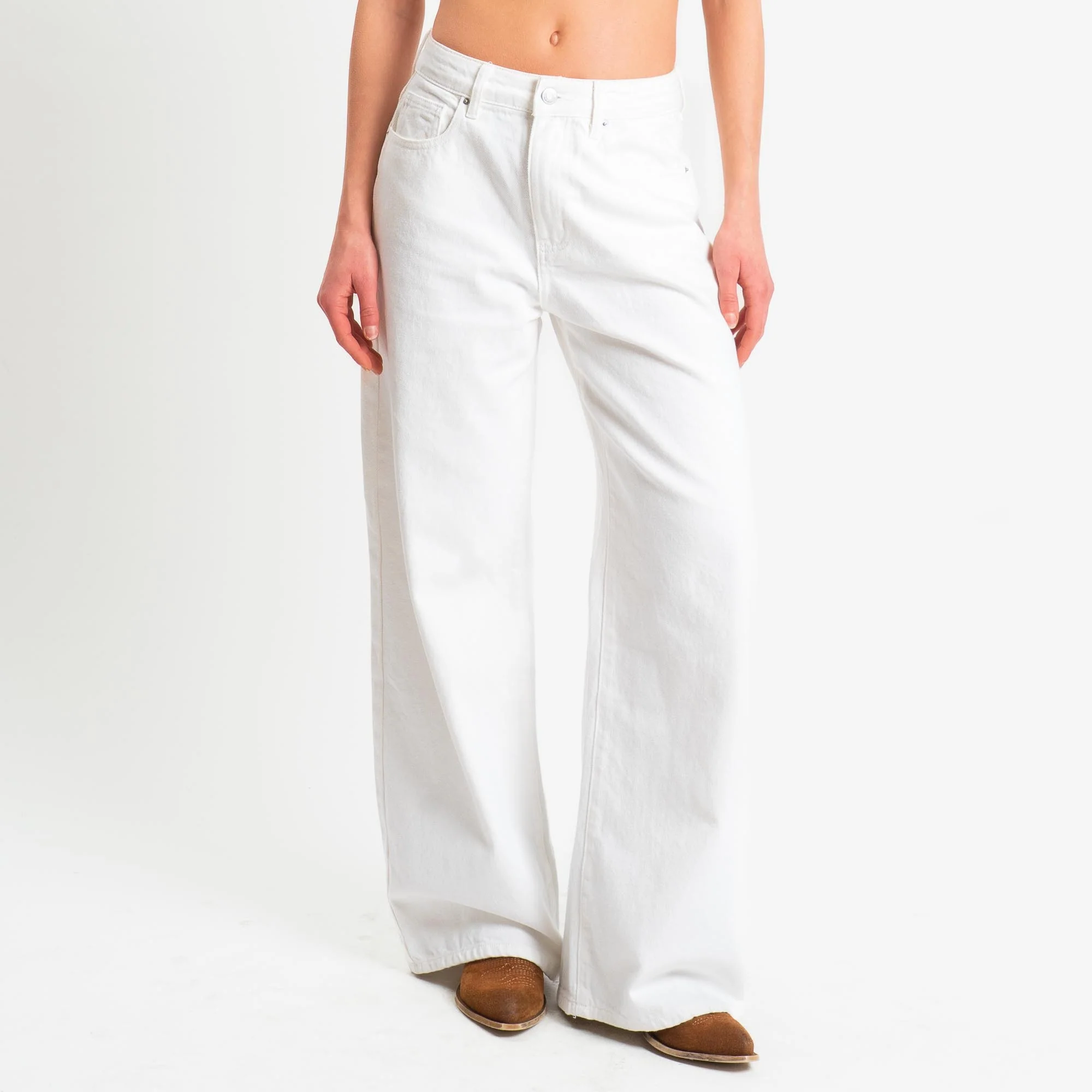 Zeroassoluto-Jeans LINDA drill tela slegata - latte - Image 2