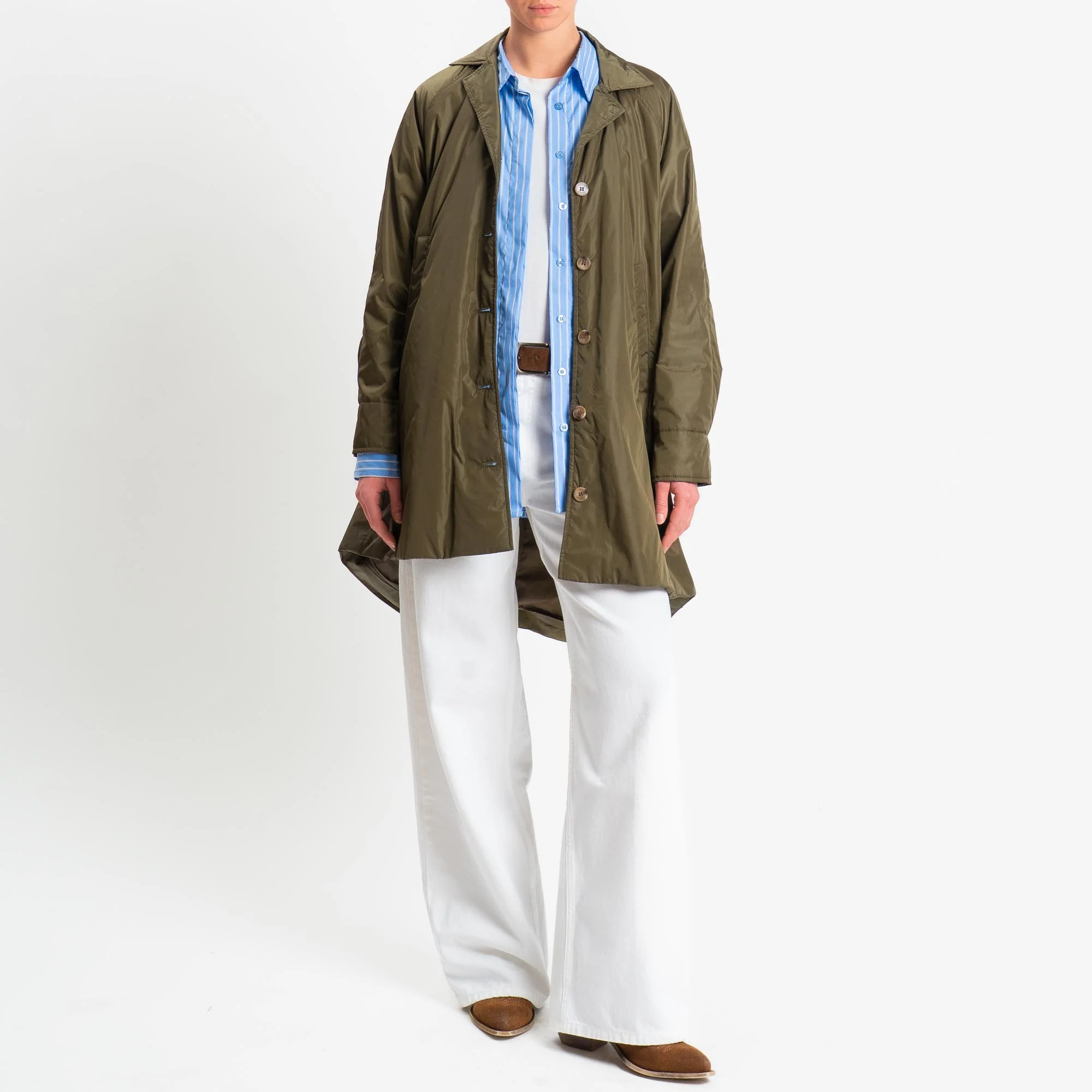 Vicolo-Cappotto 100 grammi con tasche - militare