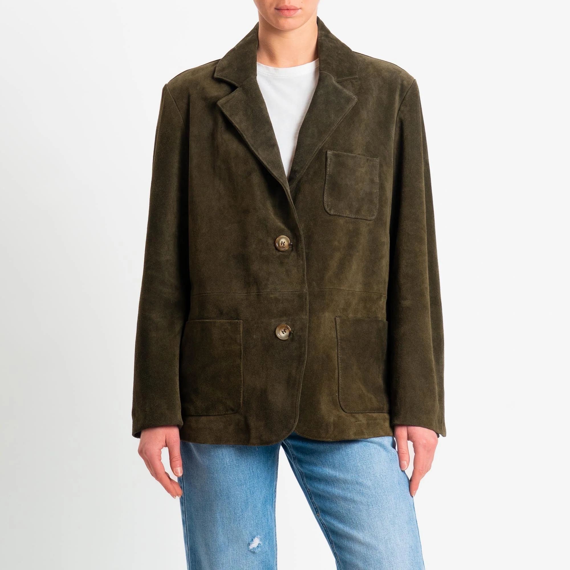 Vicolo-Giacca scamosciata100% genuine leather - militare - Image 2