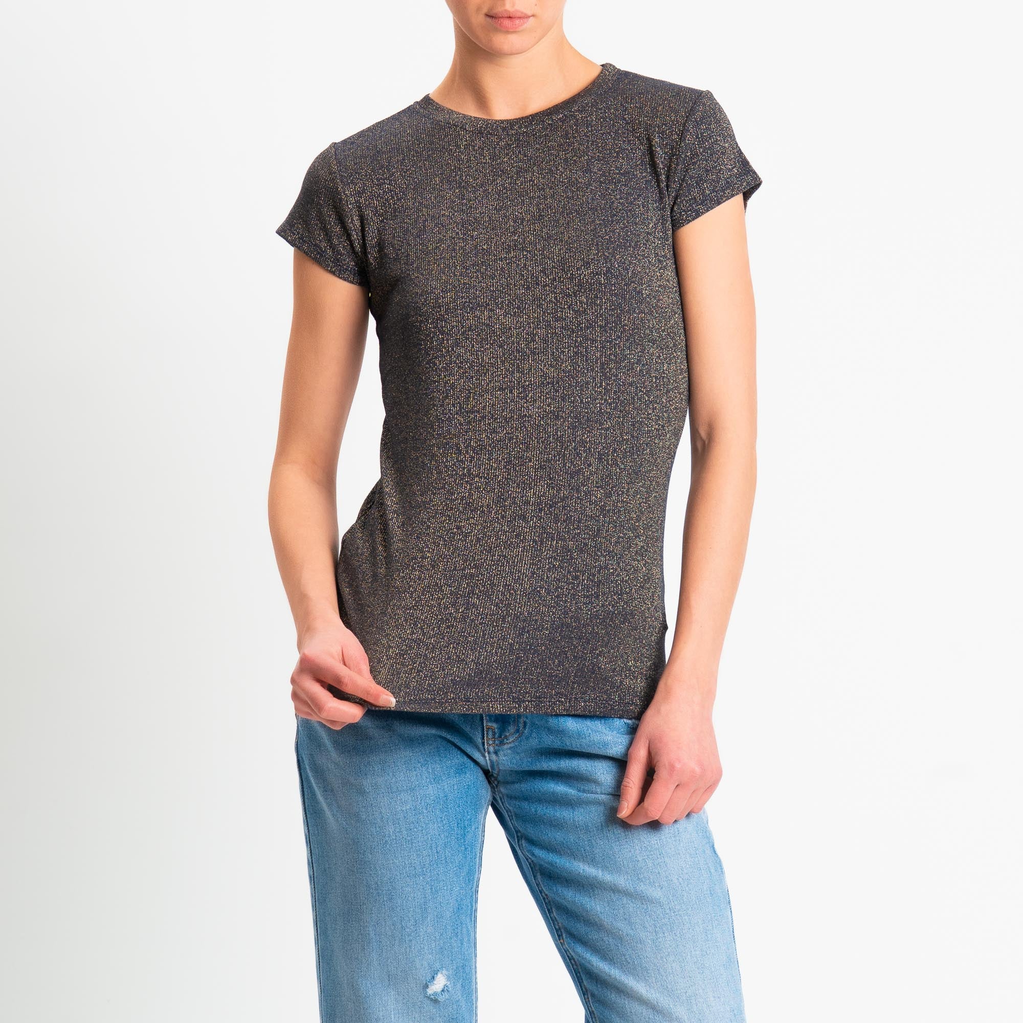 Zeroassoluto-T-shirt lurex a costine - blu - Image 2