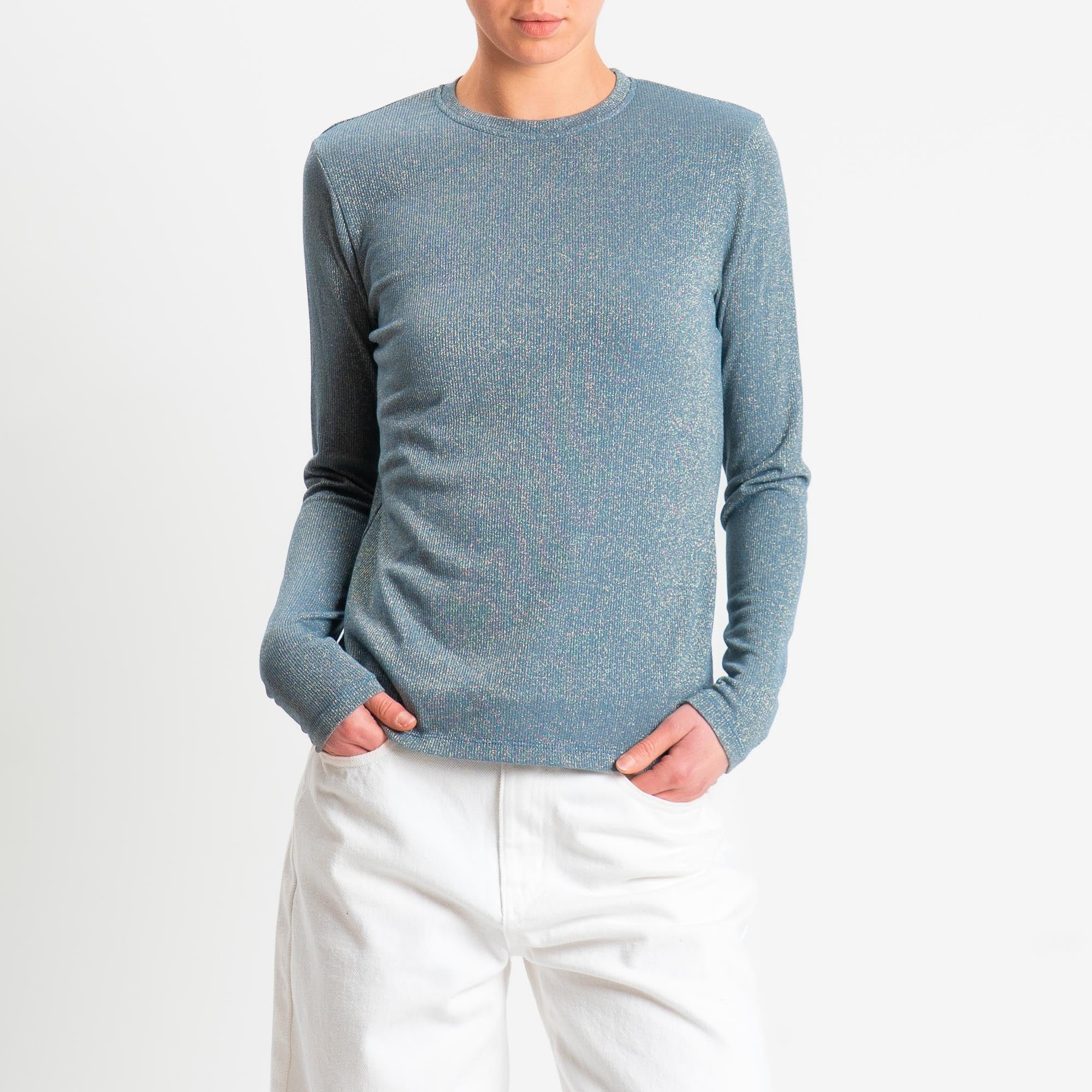 Zeroassoluto-T-shirt girocollo con lurex - avio - Image 2