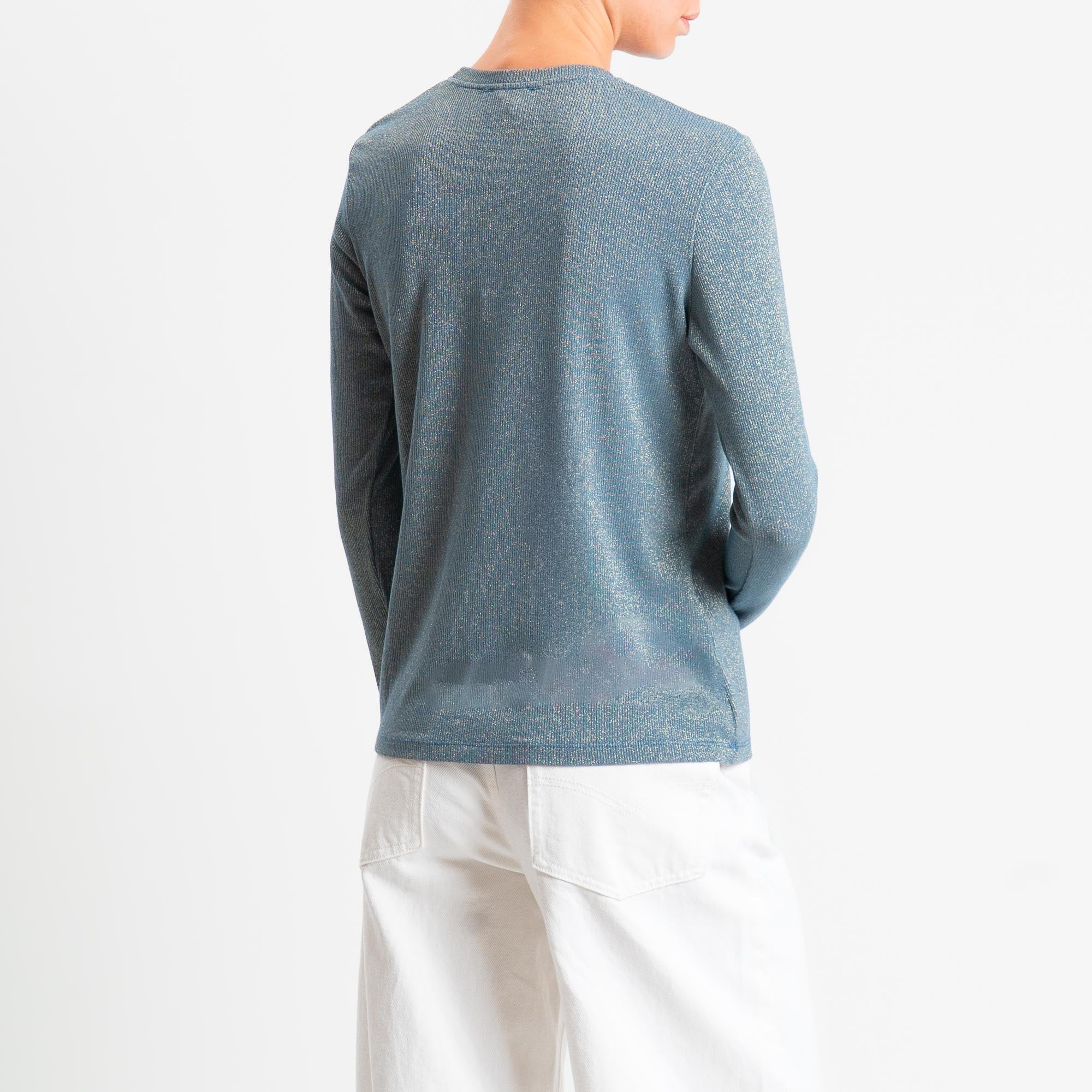 Zeroassoluto-T-shirt girocollo con lurex - avio - Image 3