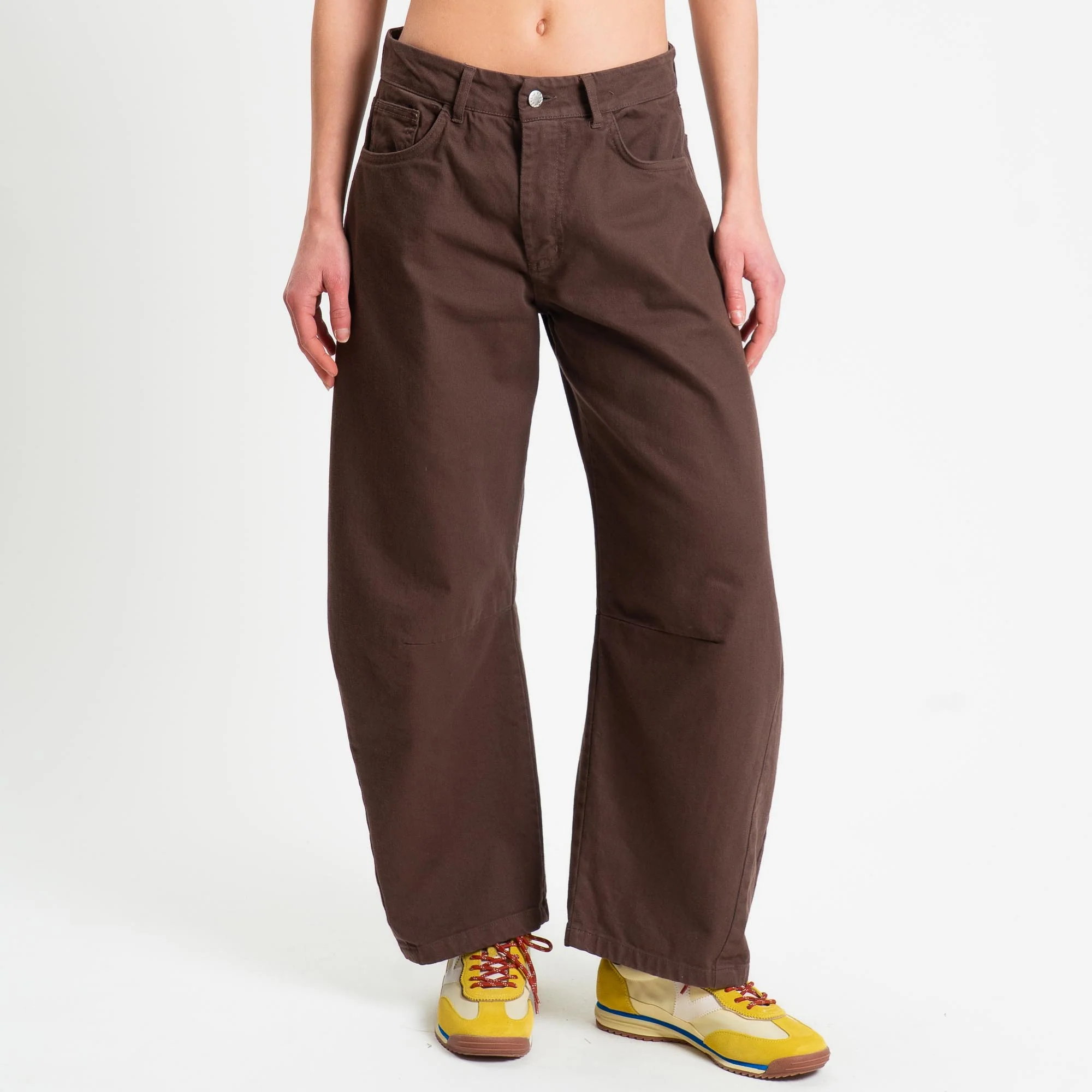 Zeroassoluto-Pantalone LIBY barrel drill cotone - choco - Image 2