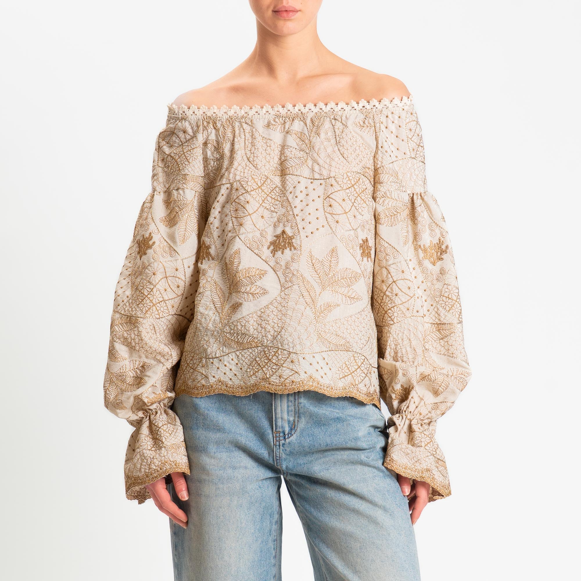 Motel-Blusa ricamata - beige - Image 2