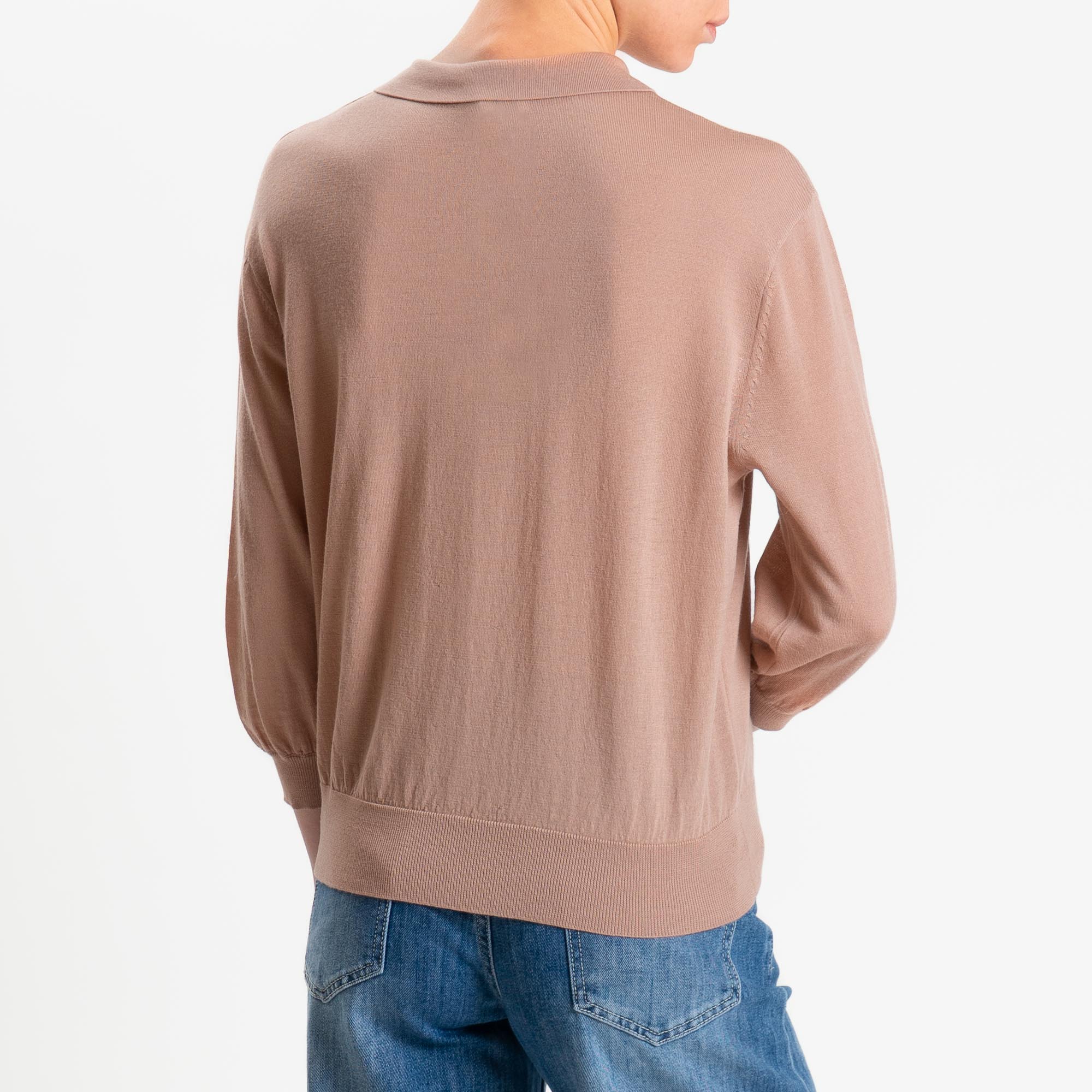 Motel-Maglia polo 100% LANA MERINO - rosa - Image 3