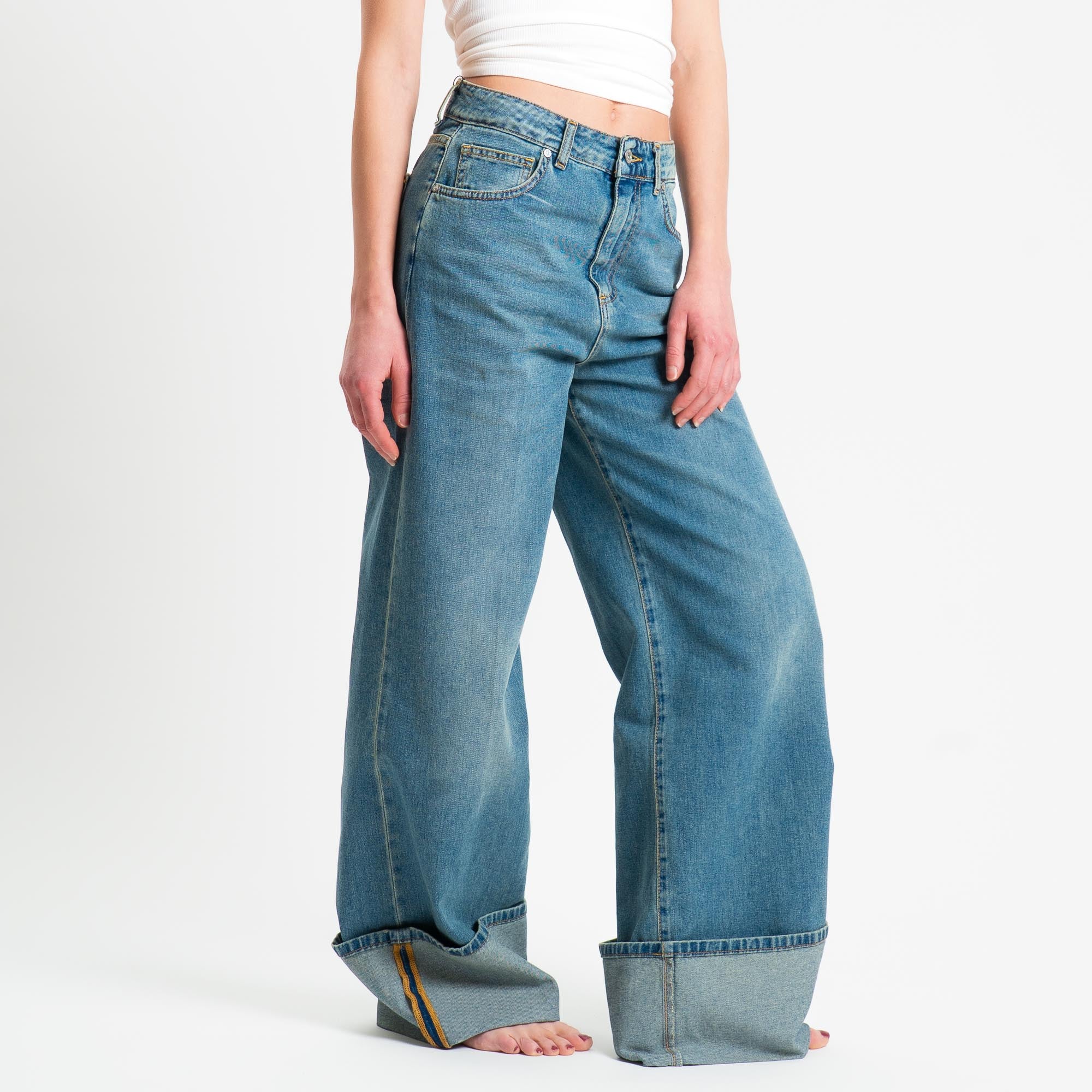Dixie-Jeans wide leg con risvolto - denim - Image 6