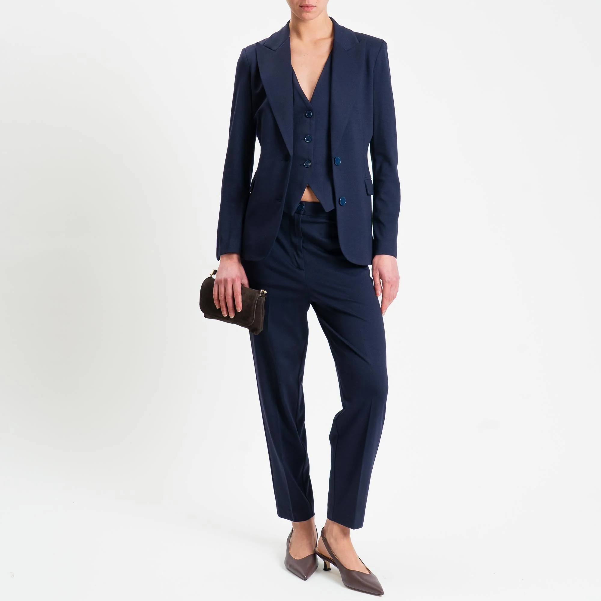 Vicolo-Pantalone punto milano elastico dietro - blu - Image 3