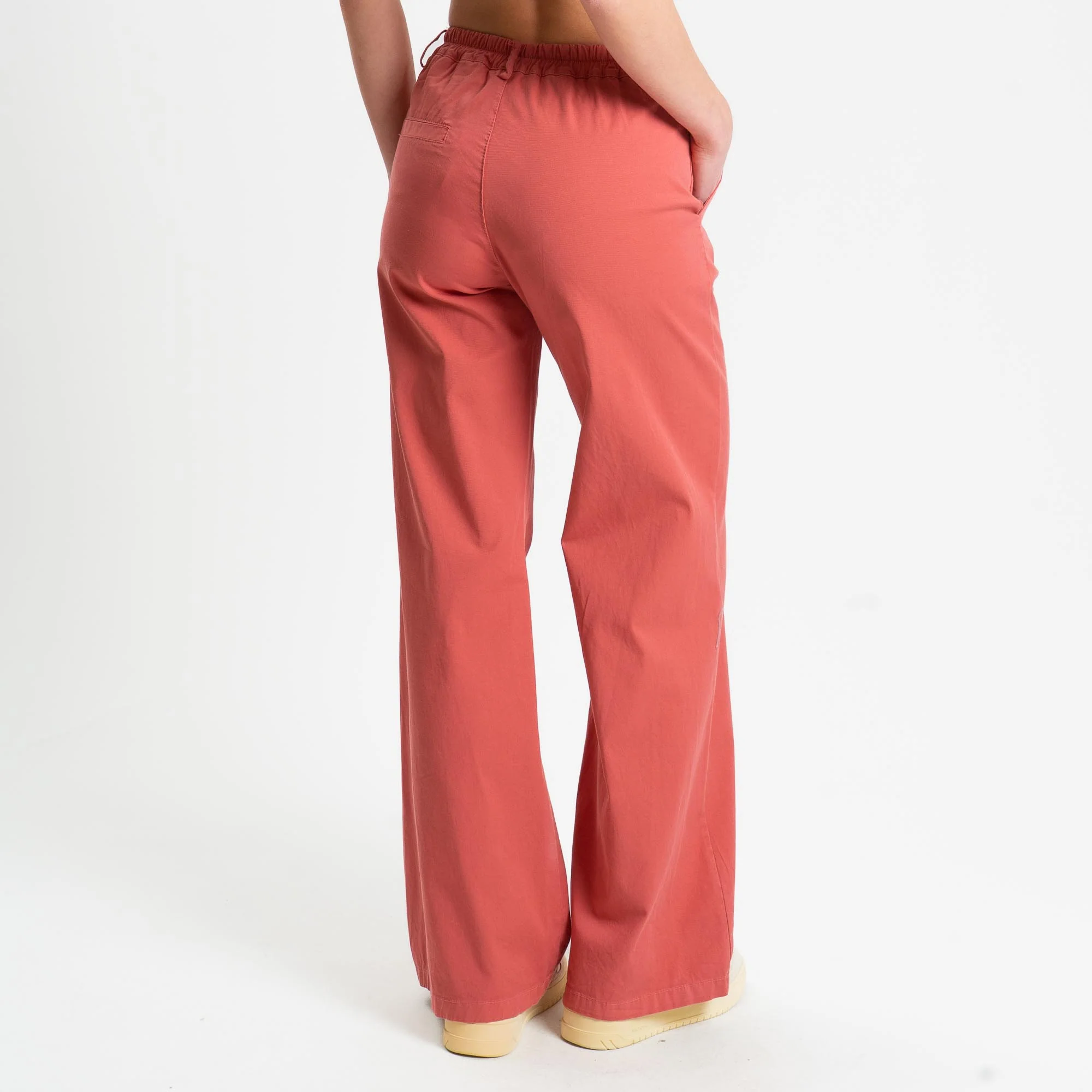 Zeroassoluto-Pantalone LILLY palazzo cotone elasticizzato - lipstick - Image 4