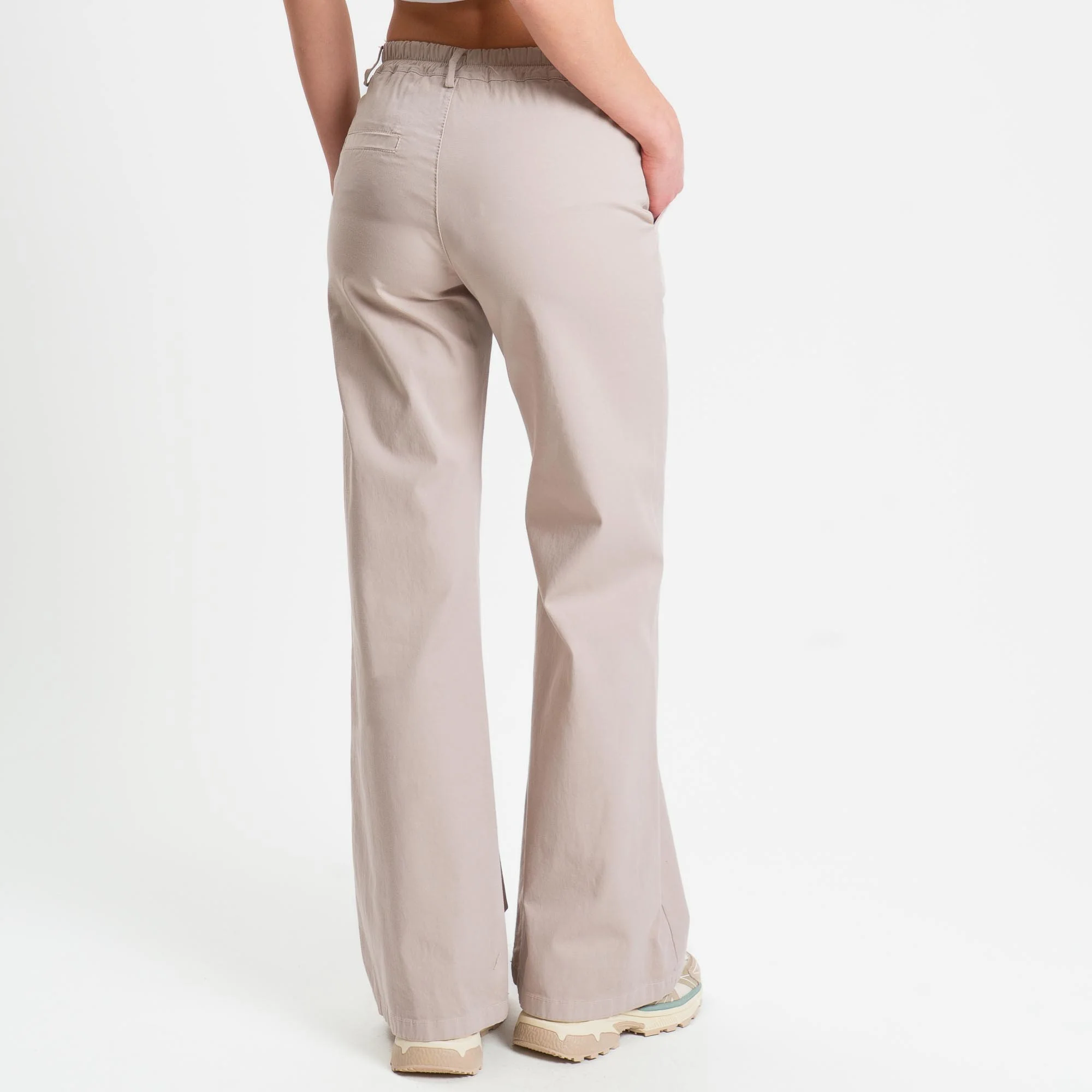 Zeroassoluto-Pantalone LILLY palazzo cotone elasticizzato - nude - Image 4