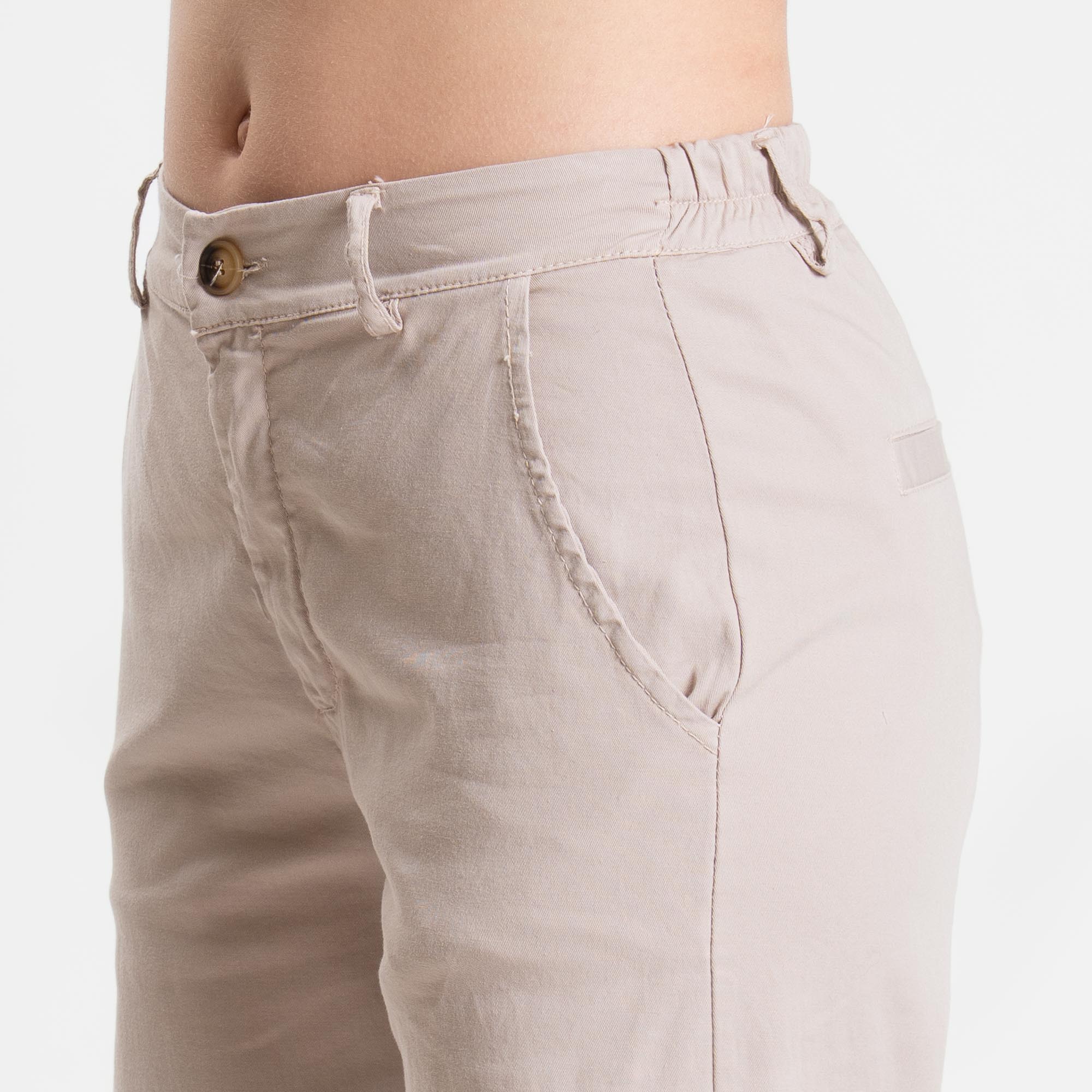 Zeroassoluto-Pantalone LILLY palazzo cotone elasticizzato - nude - Image 5