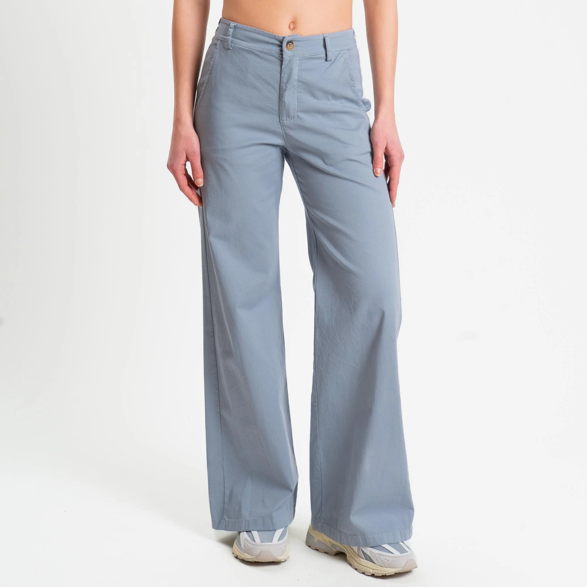 Zeroassoluto-Pantalone LILLY palazzo cotone elasticizzato - polvere - Image 2