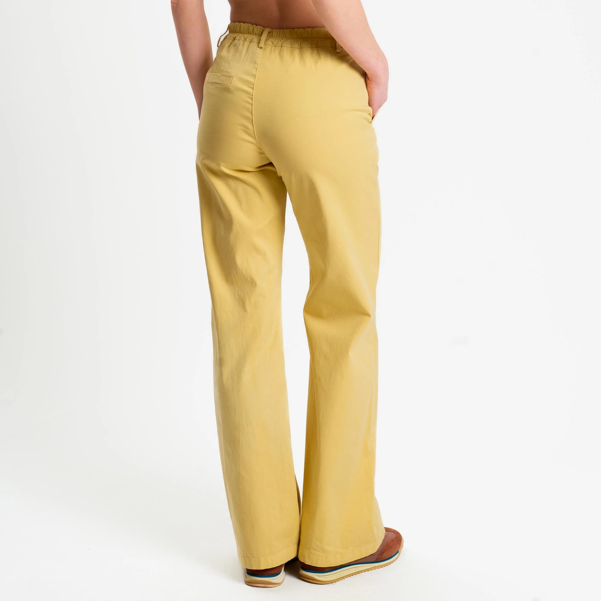 Zeroassoluto-Pantalone LILLY palazzo cotone elasticizzato - yellow - Image 4
