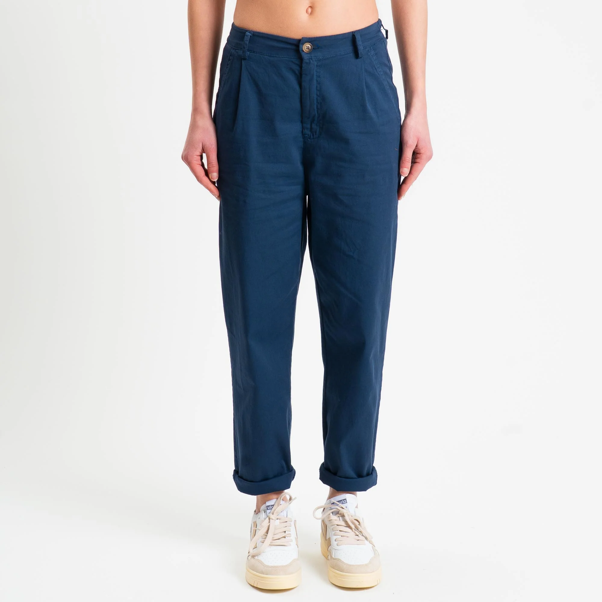 Zeroassoluto-Pantalone LOLA elastico dietro cotone elasticizzato - Blu - Image 3
