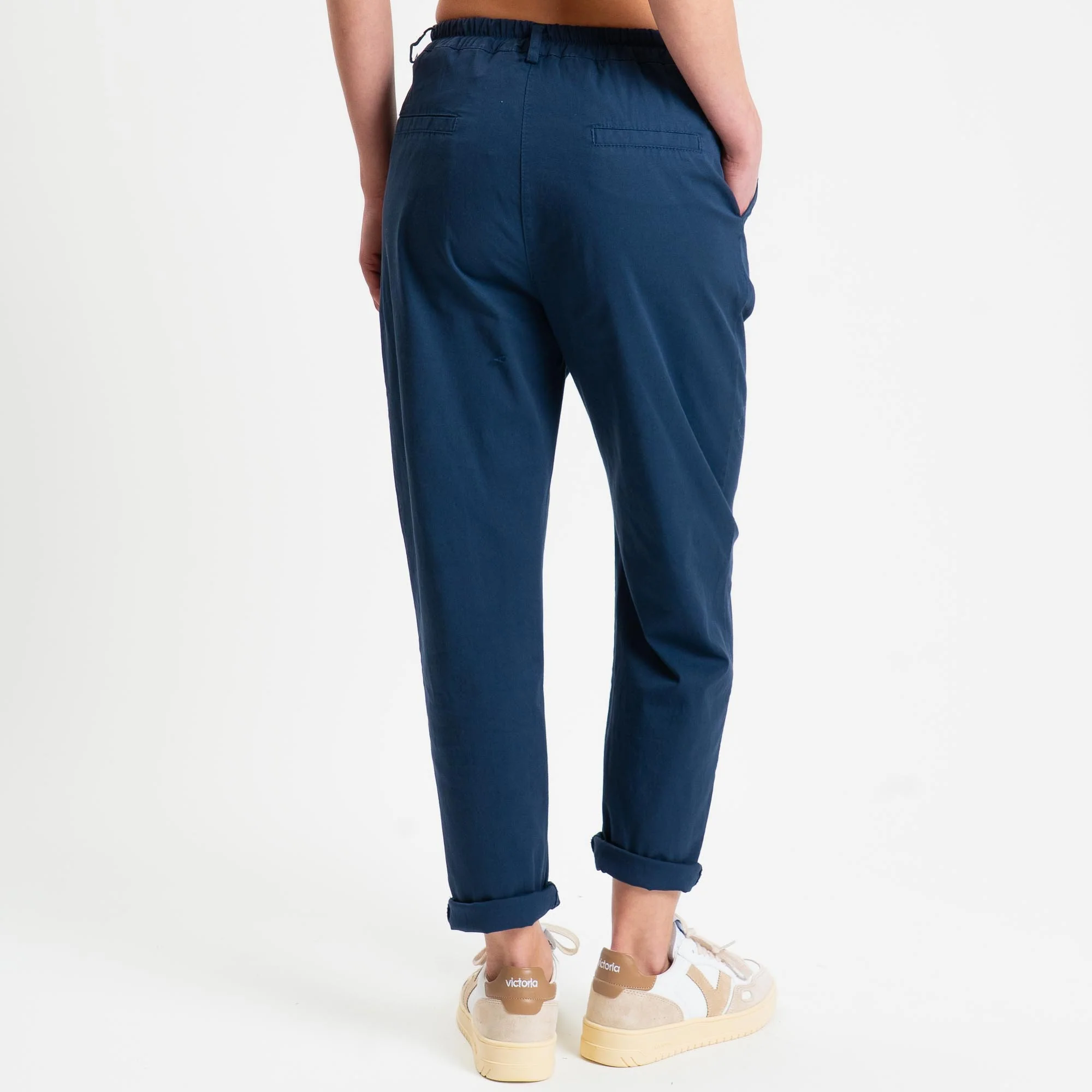Zeroassoluto-Pantalone LOLA elastico dietro cotone elasticizzato - Blu - Image 4