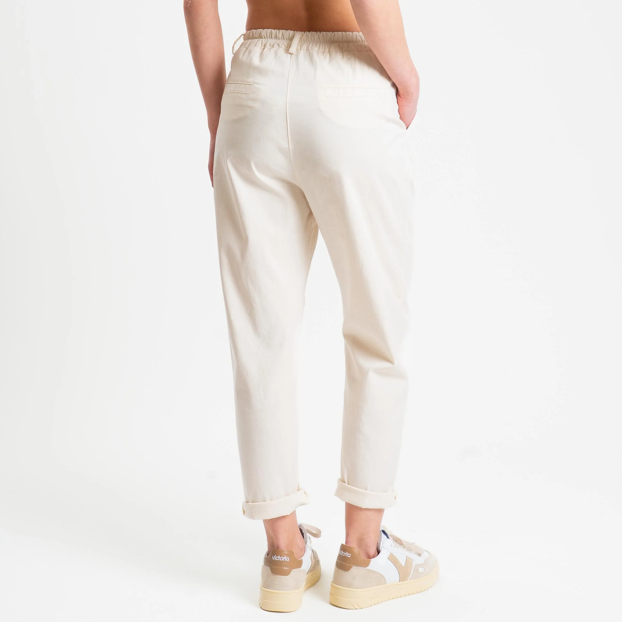 Zeroassoluto-Pantalone LOLA elastico dietro cotone elasticizzato - burro - Image 4