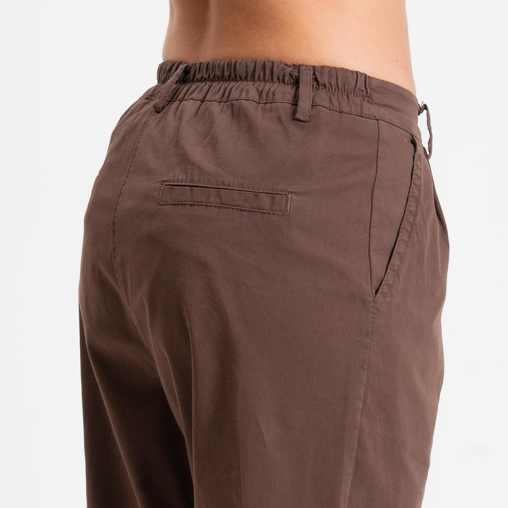 Zeroassoluto-Pantalone LOLA elastico dietro cotone elasticizzato - choco - Image 5