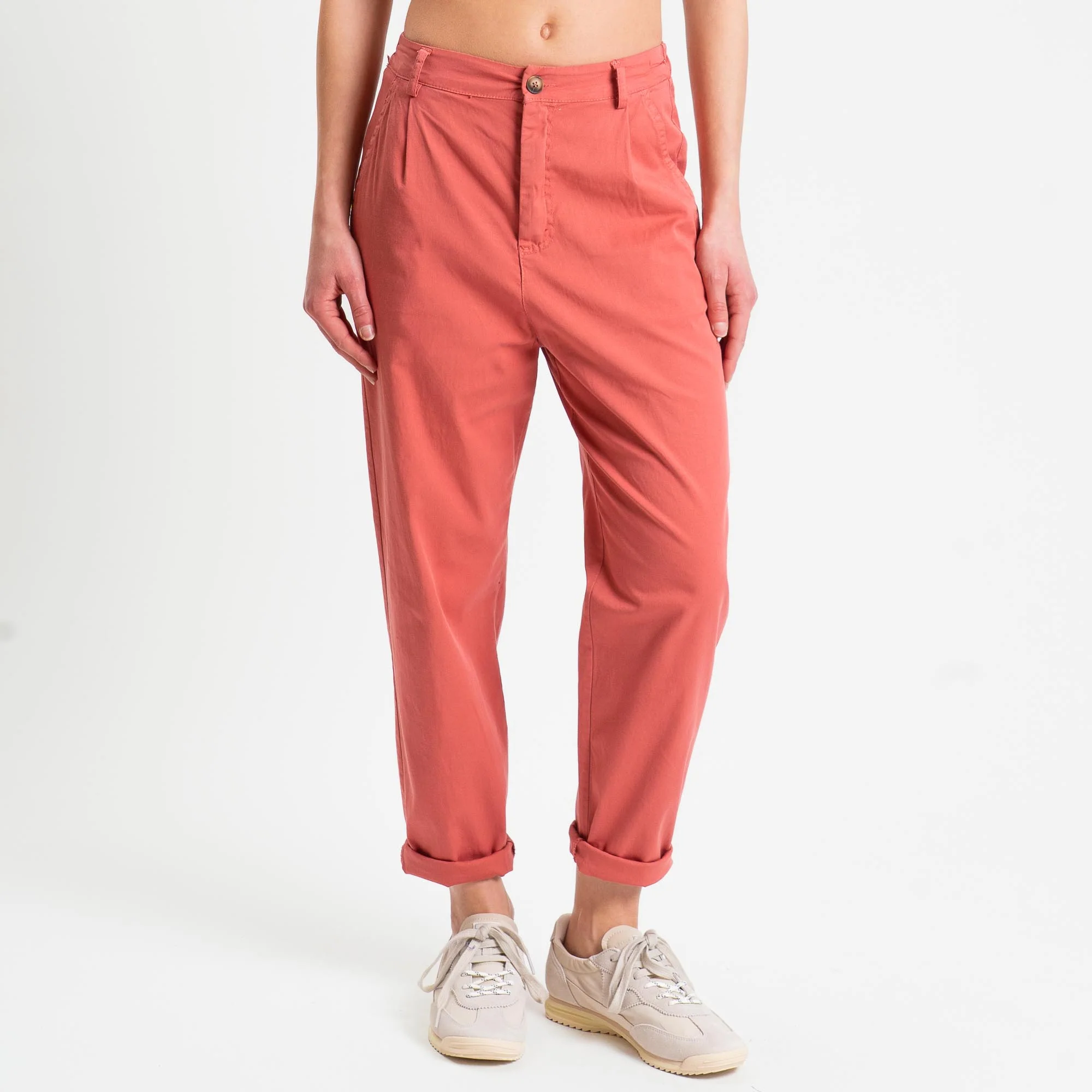 Zeroassoluto-Pantalone LOLA elastico dietro cotone elasticizzato - lipstick - Image 2
