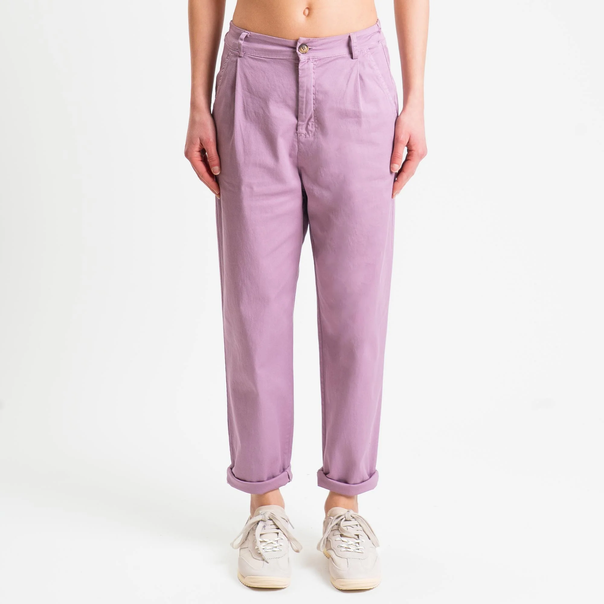 Zeroassoluto-Pantalone LOLA elastico dietro cotone elasticizzato - mauve - Image 3