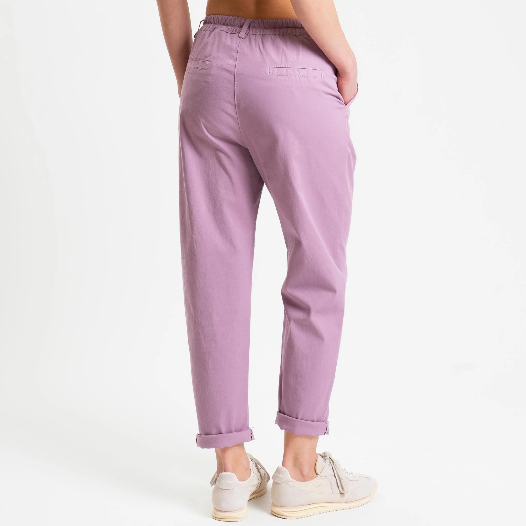 Zeroassoluto-Pantalone LOLA elastico dietro cotone elasticizzato - mauve - Image 4