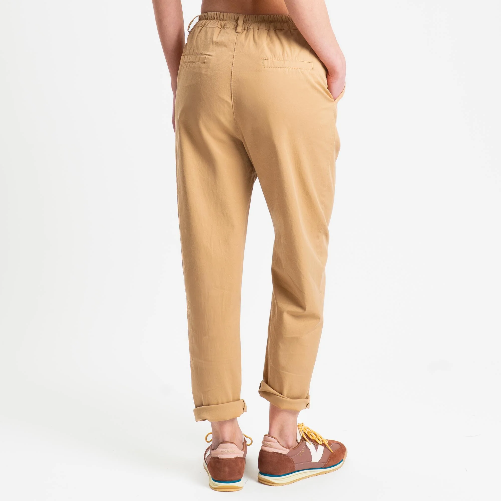 ZZeroassoluto-Pantalone LOLA elastico dietro cotone elasticizzato - miele - Image 4