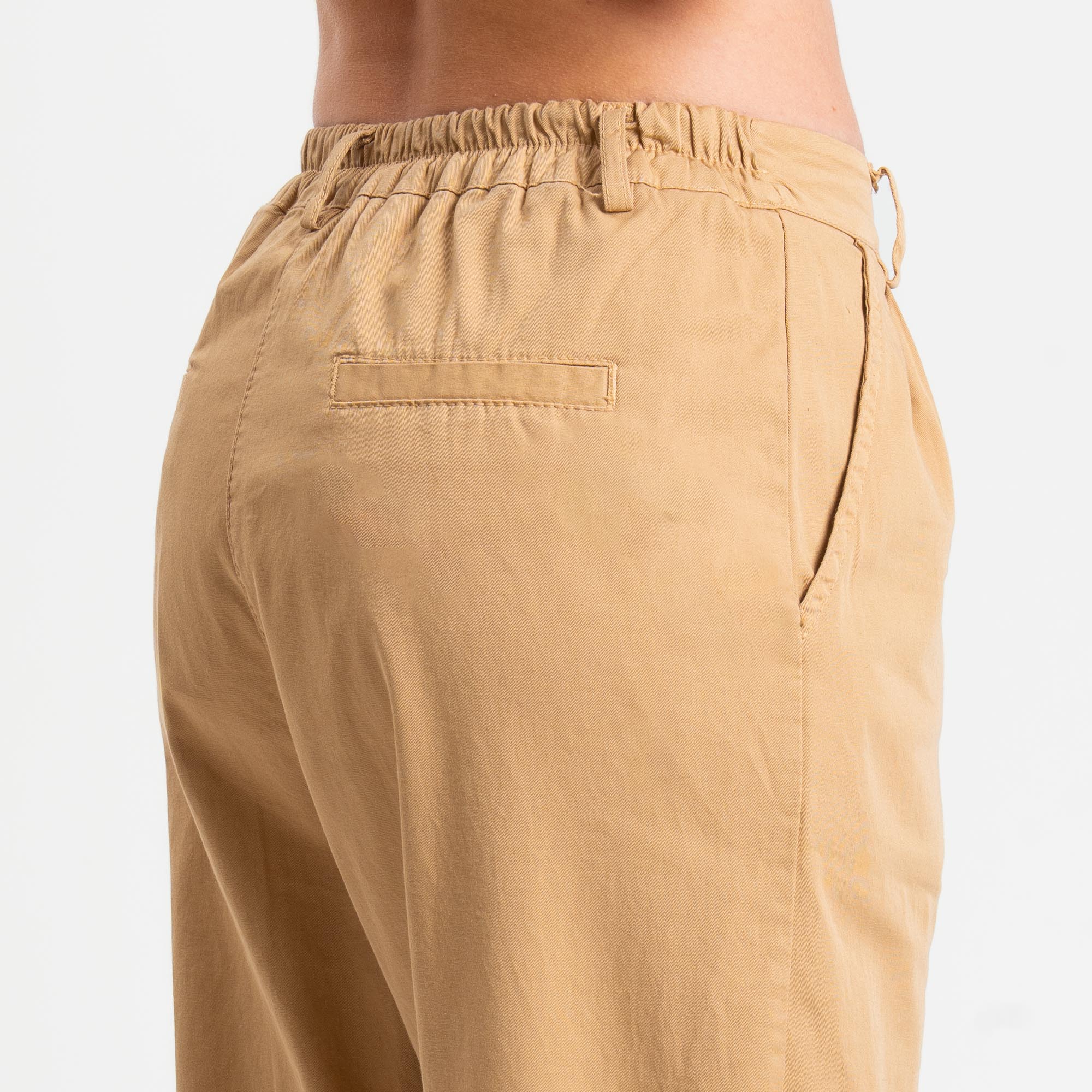 ZZeroassoluto-Pantalone LOLA elastico dietro cotone elasticizzato - miele - Image 5