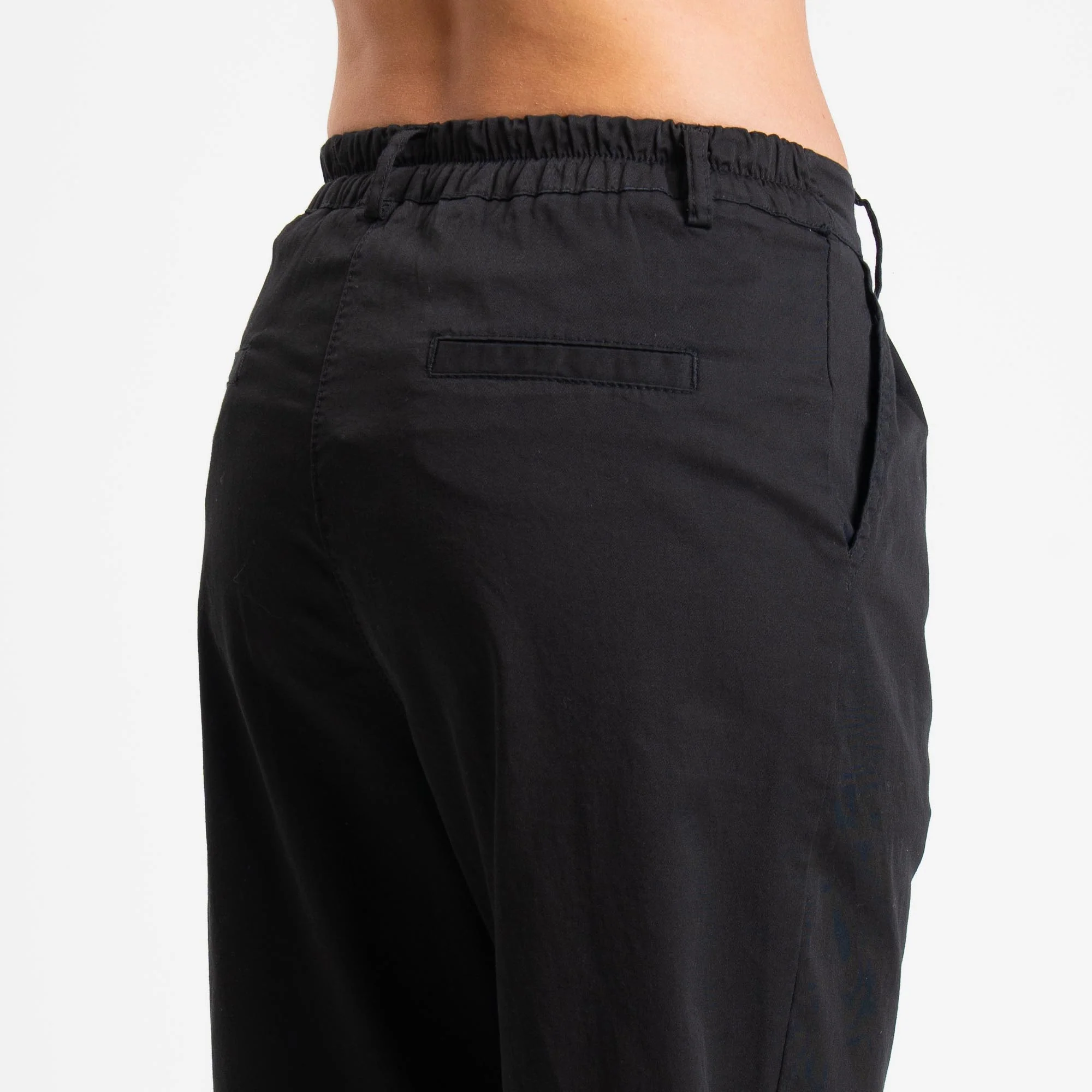 Zeroassoluto-Pantalone LOLA elastico dietro cotone elasticizzato - Nero - Image 5