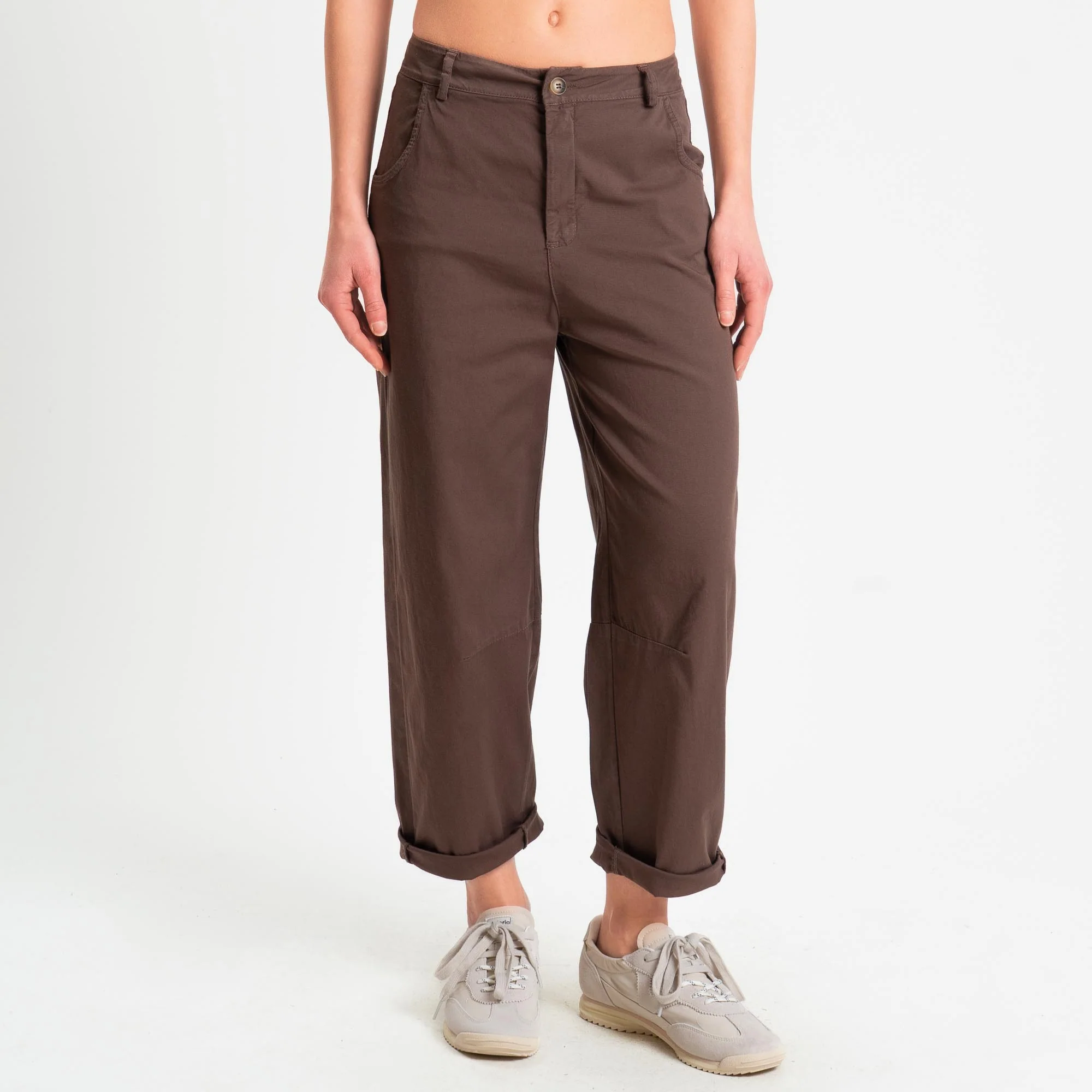 Zeroassoluto-Pantalone LIZ barrel cotone elasticizzato - choco - Image 2