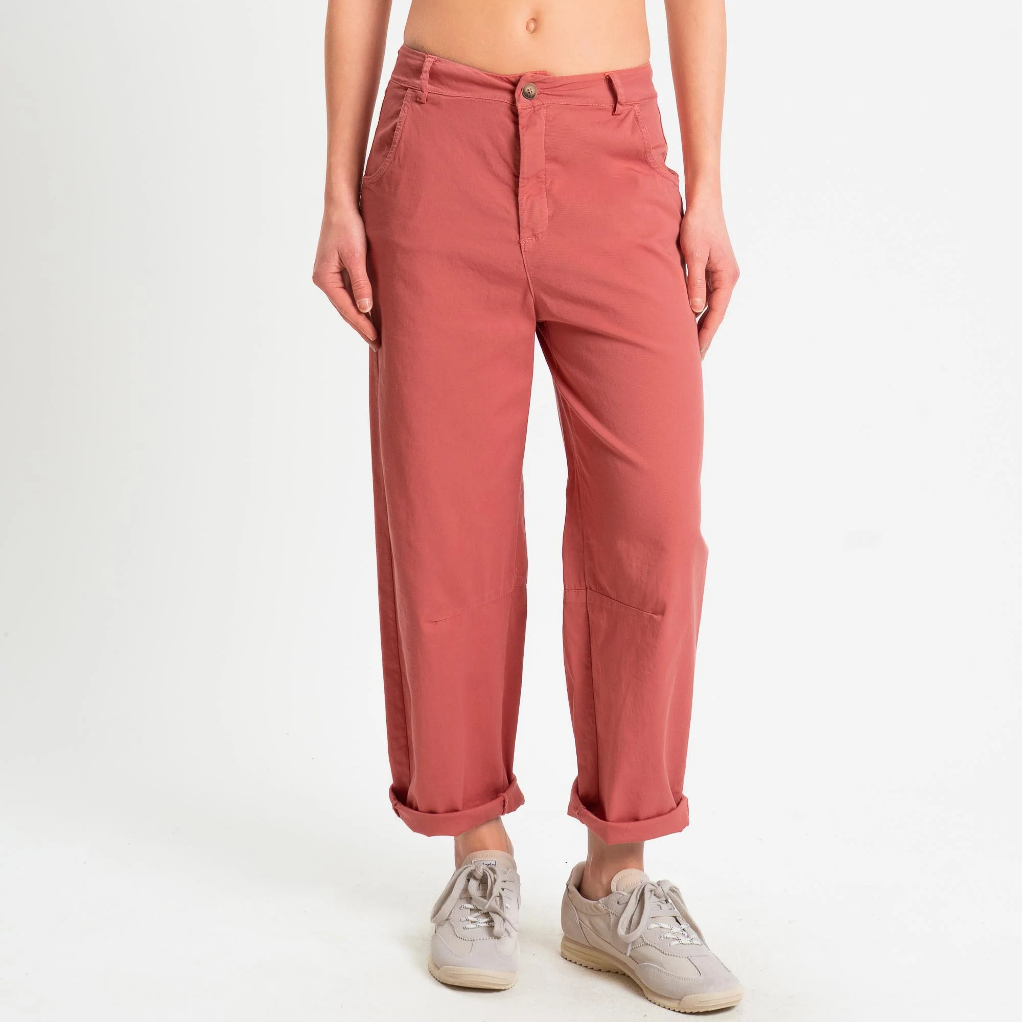 Zeroassoluto-Pantalone LIZ barrel cotone elasticizzato - lipstick - Image 2