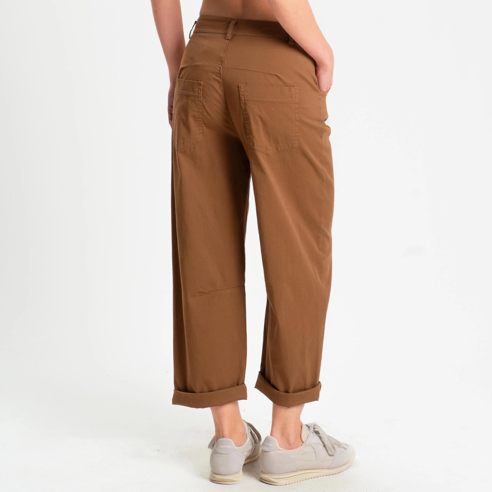 Zeroassoluto-Pantalone LIZ barrel cotone elasticizzato - sughero - Image 5