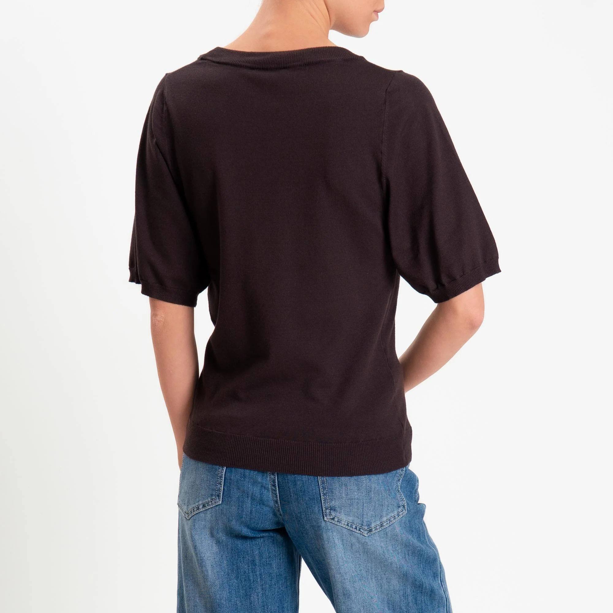 Kontatto- Maglia scatola mezza manica - cioccolato - Image 3