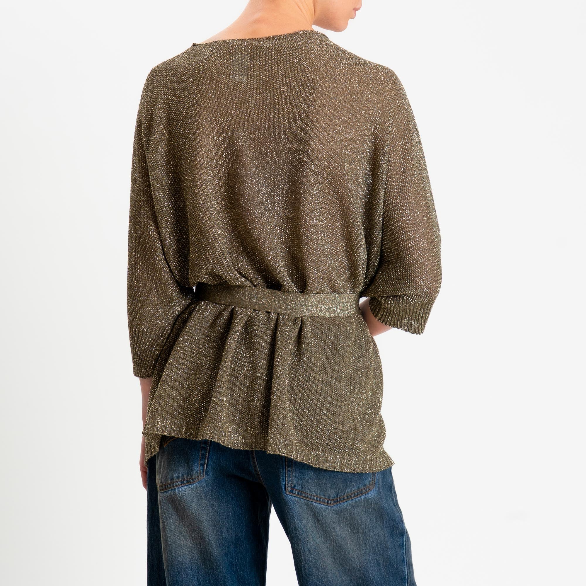 Kontatto- Kimono corto in lurex - militare - Image 3