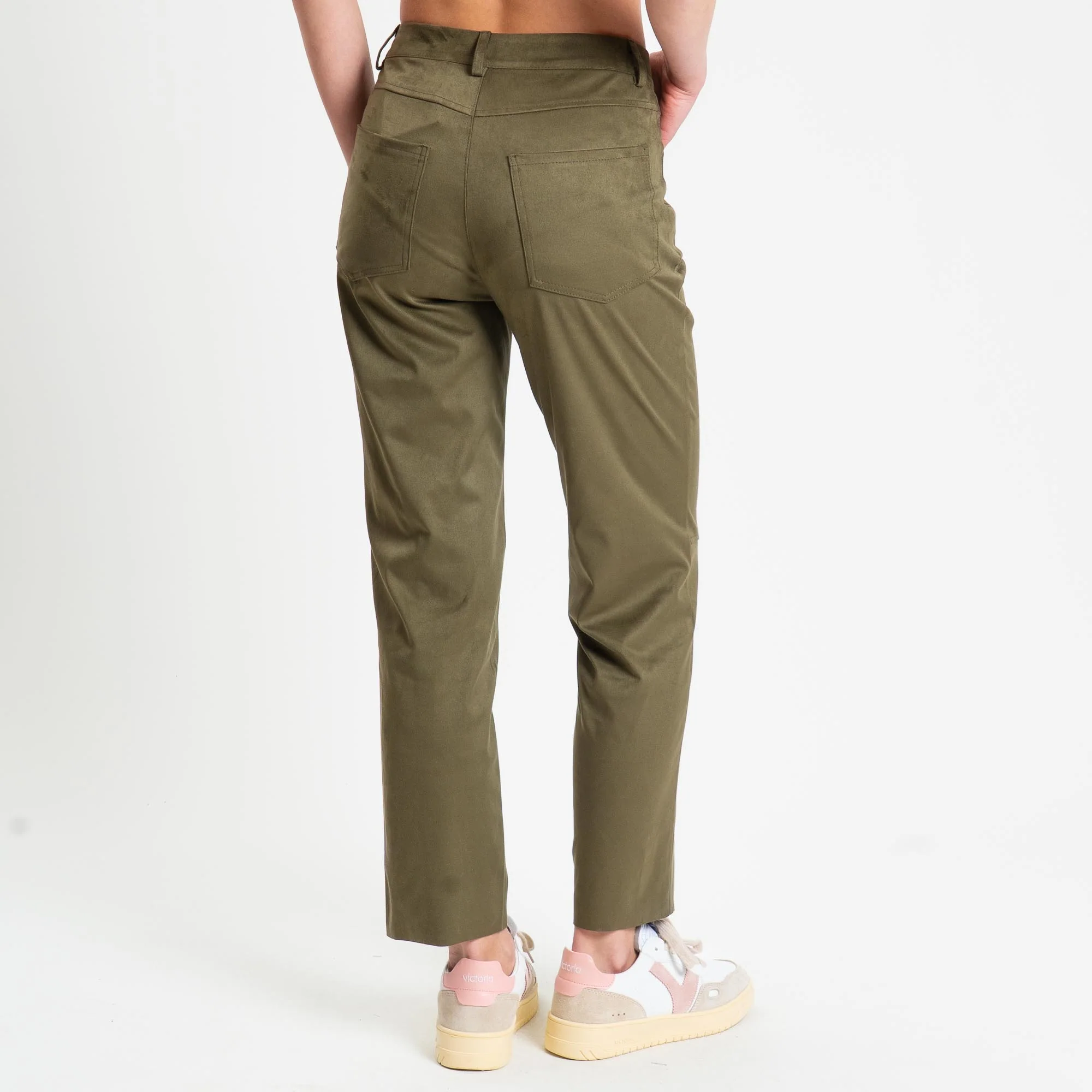 Tensione in-Pantalone cinque tasche effetto suede - militare - Image 7