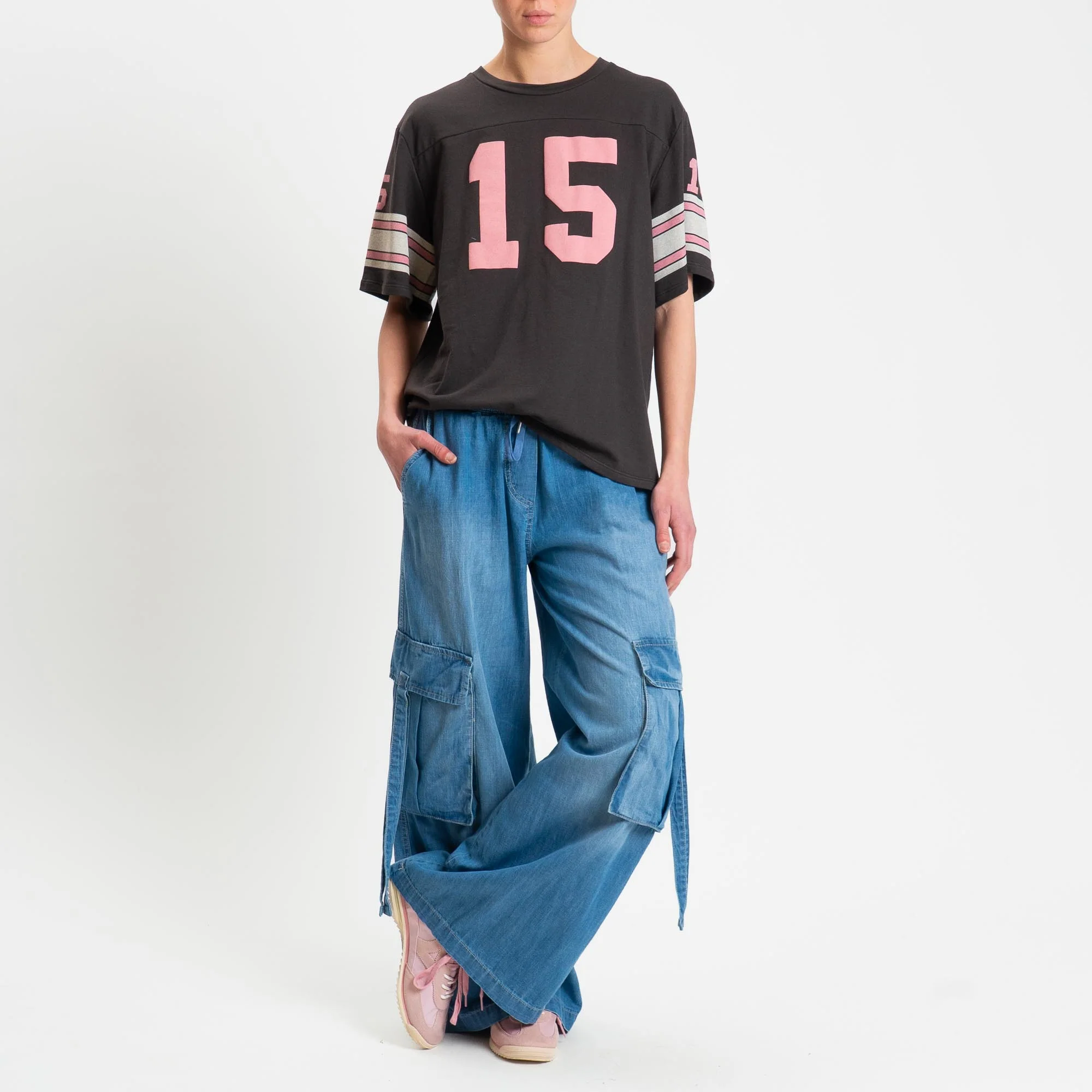 Tensione in-T-shirt mezza manica N15 in jersey - moro/rosa/crema