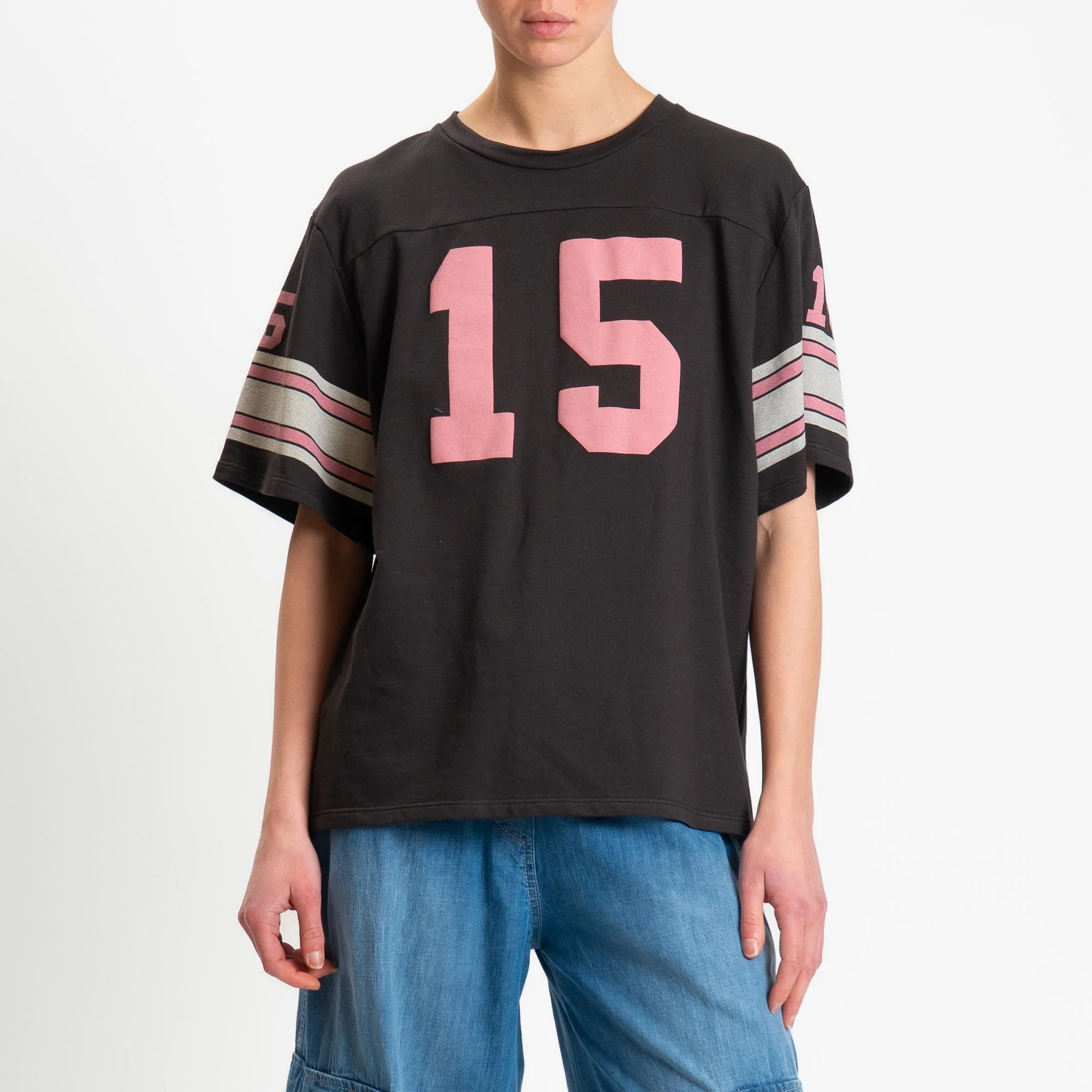 Tensione in-T-shirt mezza manica N15 in jersey - moro/rosa/crema - Image 2