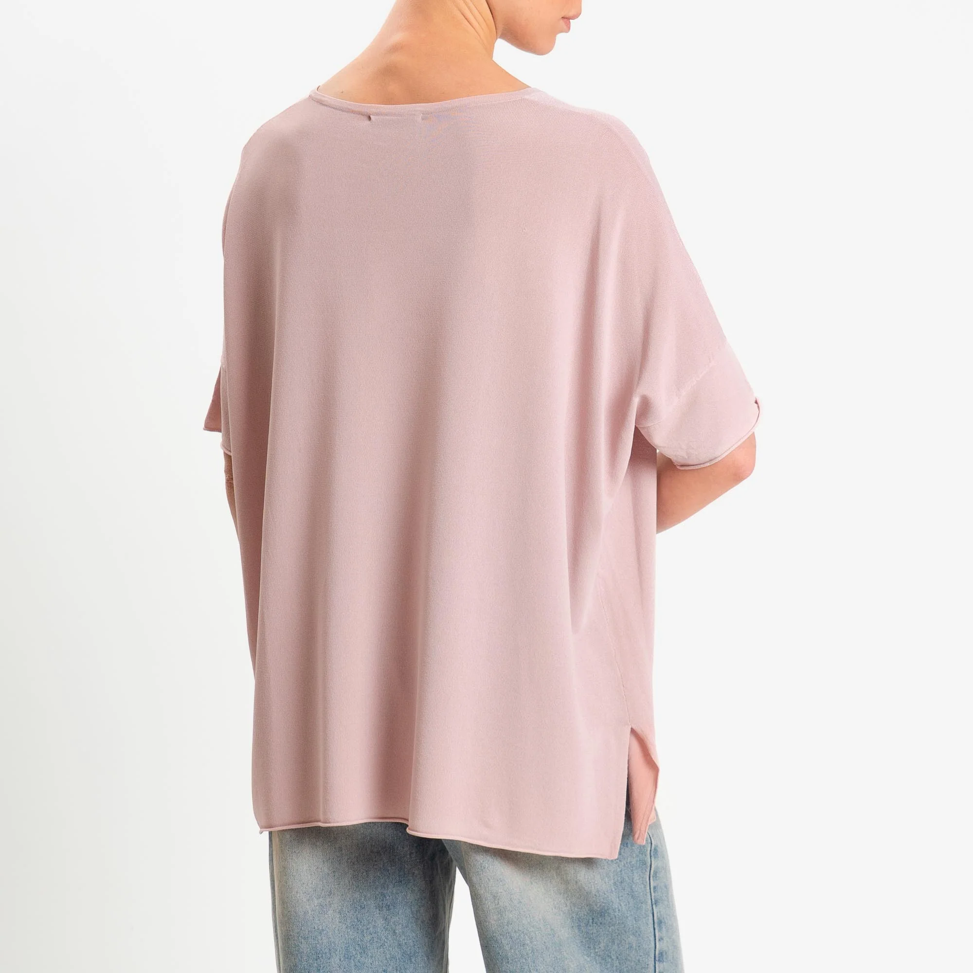 Zeroassoluto-Maglia over scollo v spacchi laterali - pink - Image 4