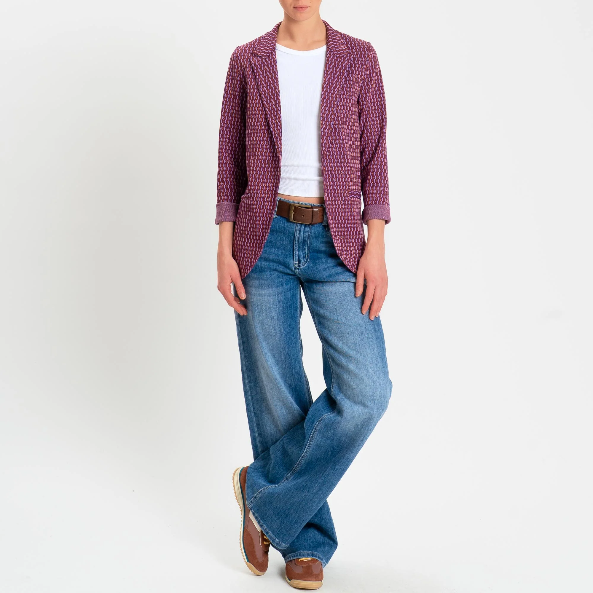 Zeroassoluto-Giacca JIN elasticizzata - marocco lurex vino/lavanda/rame - Image 2