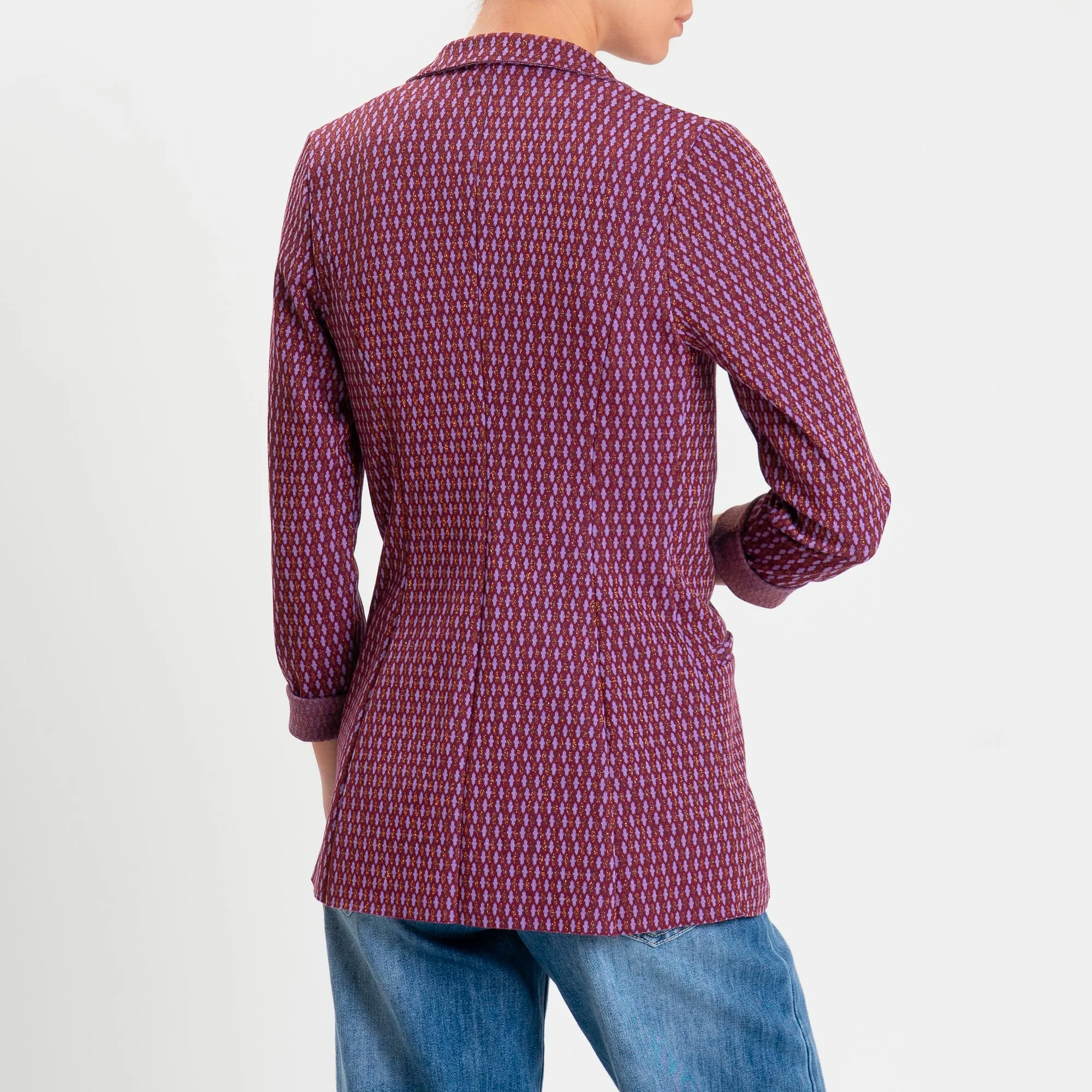 Zeroassoluto-Giacca JIN elasticizzata - marocco lurex vino/lavanda/rame - Image 4