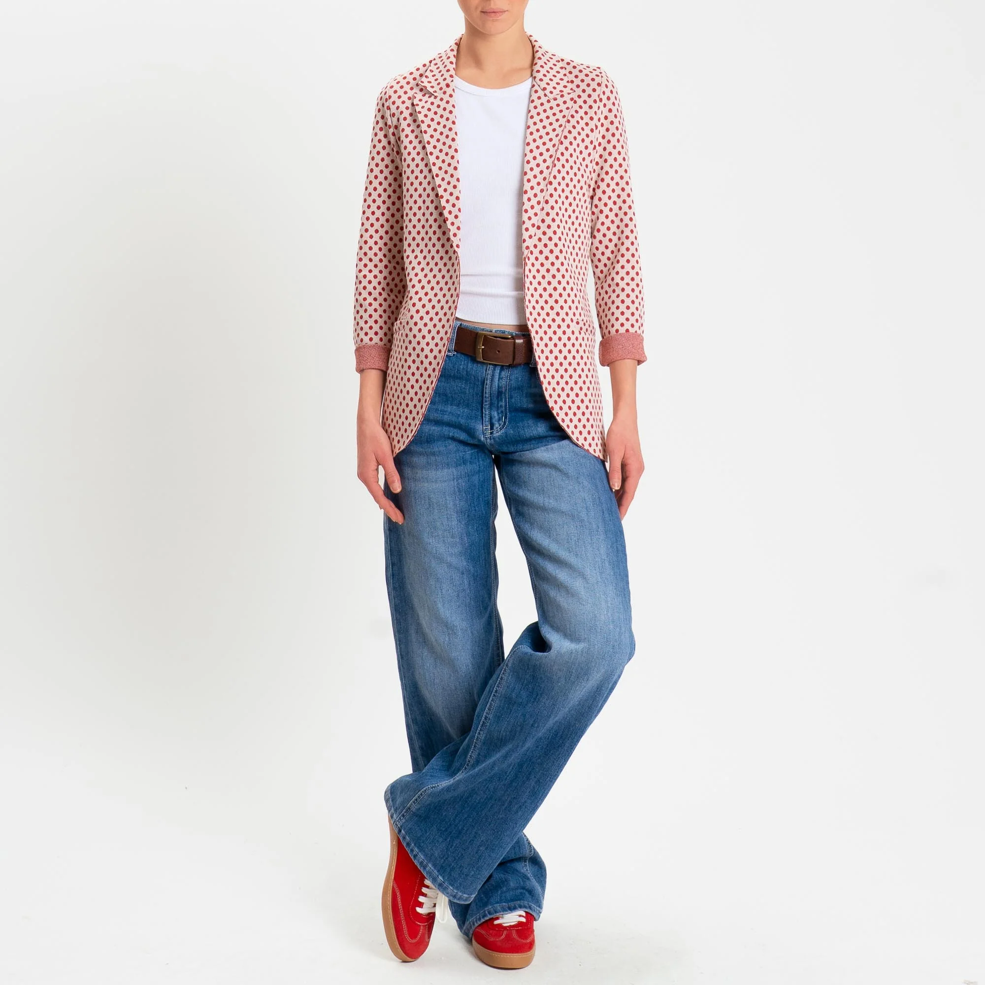 Zeroassoluto-Giacca JIN elasticizzata - pois lurex burro/lacca/rame - Image 2